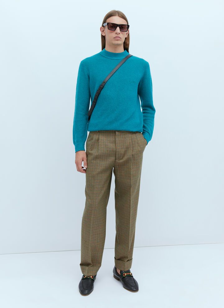 Gucci o1s1wg110925 Logo Embroidery Knit Sweater in Blue Size US XL / EU 56 / 4 - 1 Thumbnail