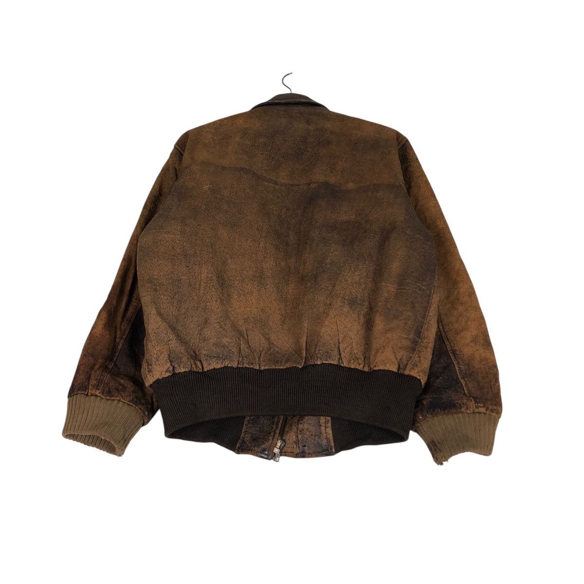 Japanese Brand Vintage Distressed Leather Bomber Jacket Grunge Patina Fade Size US M / EU 48-50 / 2 - 11 Thumbnail