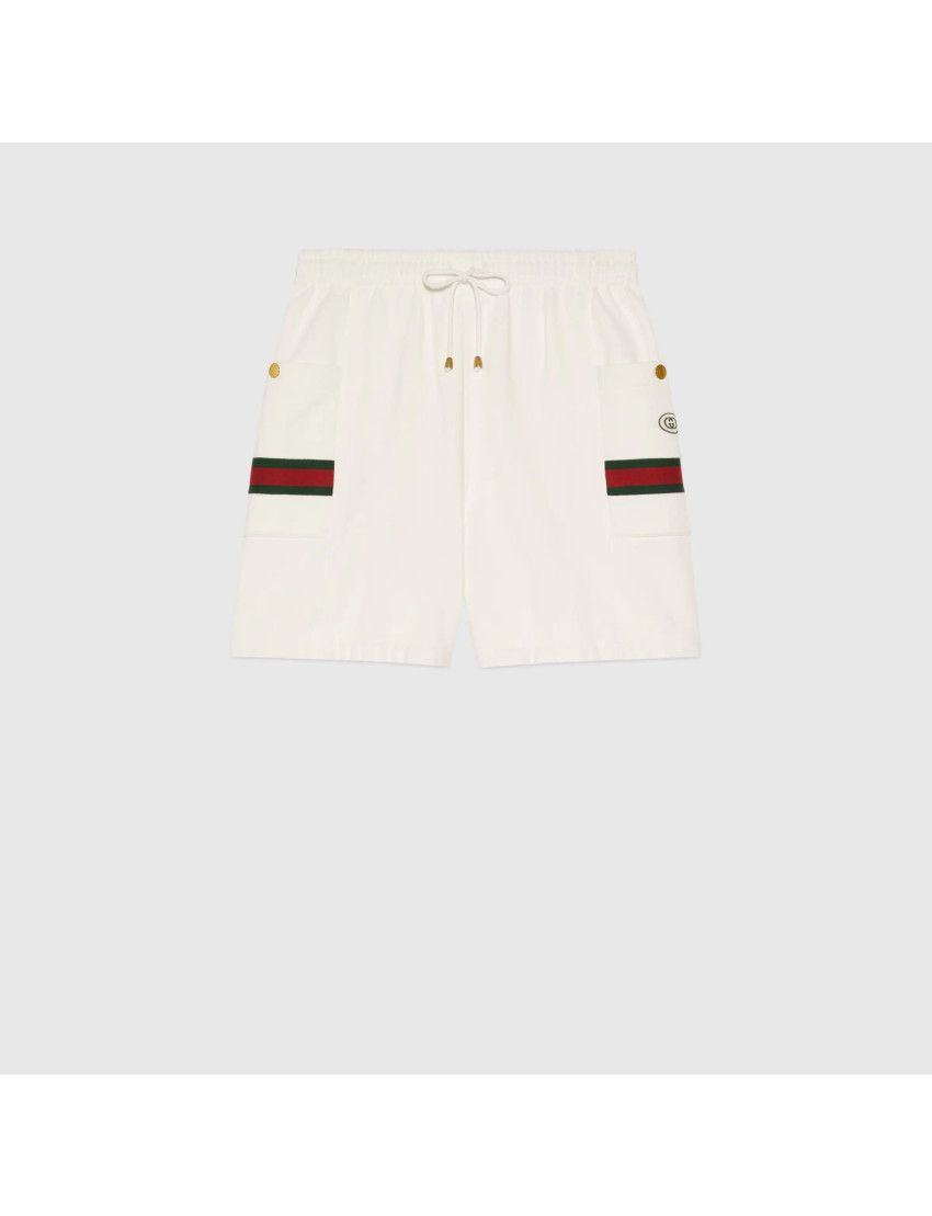 o1mt1gz0725 Jersey Jogging Short With Web in Ivory