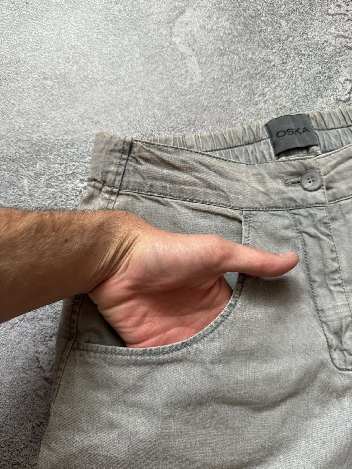 Vintage Oska 1size gray Wmns pant trouser chino relaxed faded Size 26" / US 2 / IT 38 - 7 Thumbnail