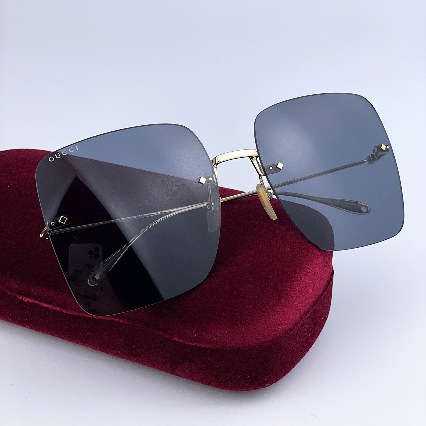 Gucci NEW GUCCI GG1147S 001 Butterfly Oversized Women Sunglasses Size ONE SIZE - 2 Thumbnail