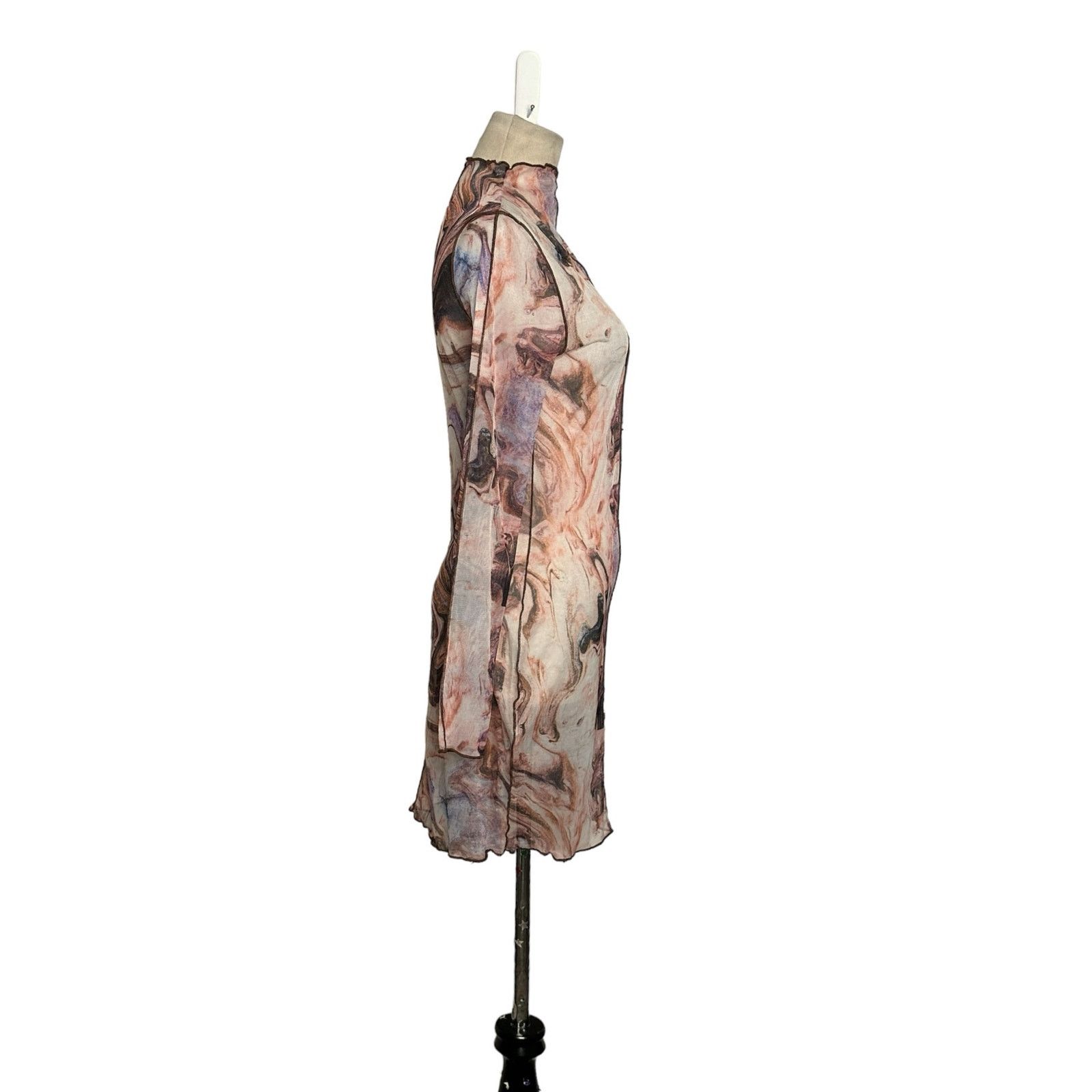 Shein SHEIN brown floral sheer mesh mini dress size small Size S / US 4 / IT 40 - 11 Thumbnail
