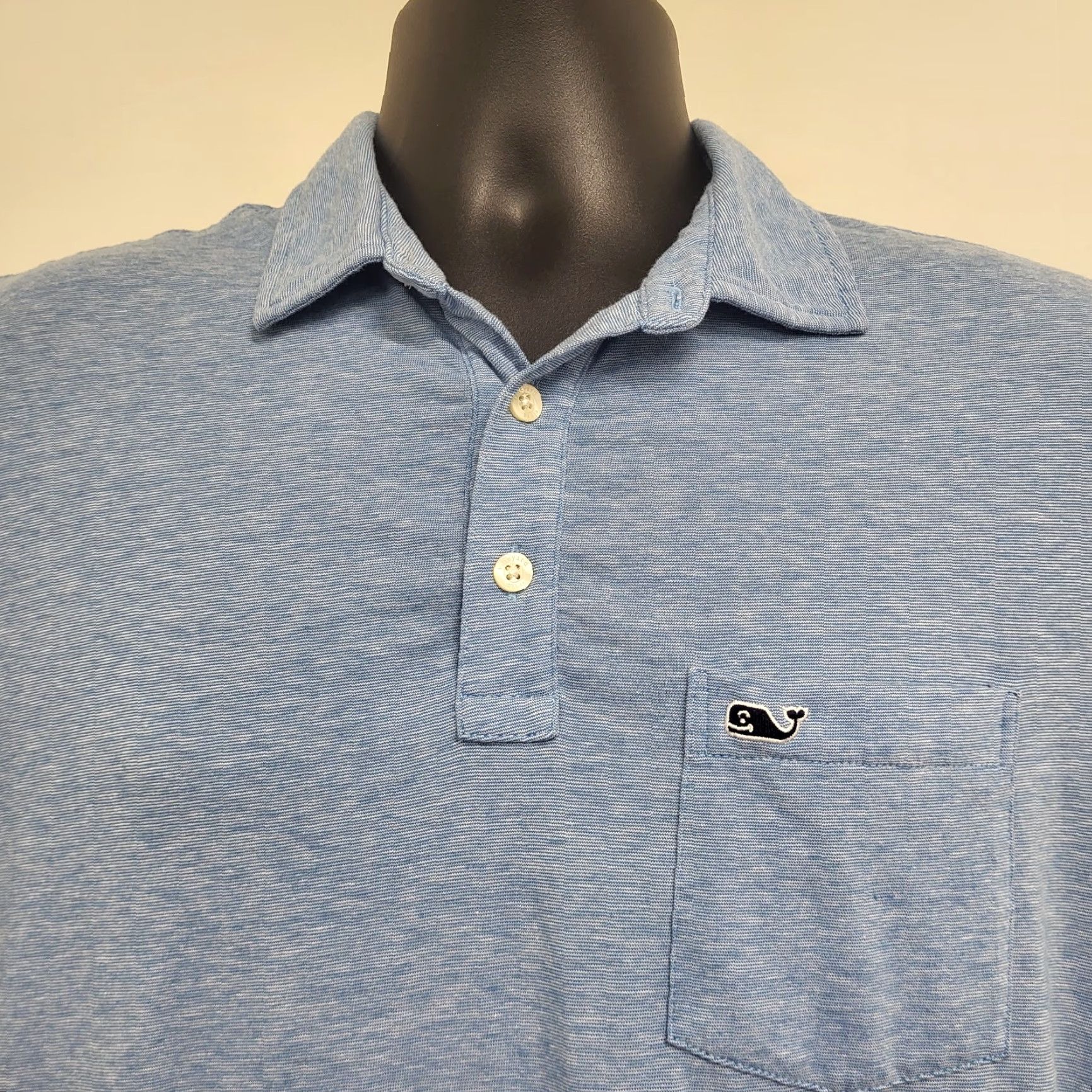Vineyard Vines Vineyard Vines Polo Shirt Men's Medium Heather Blue Pocket Logo Edgartown Shirt Size US M / EU 48-50 / 2 - 3 Thumbnail