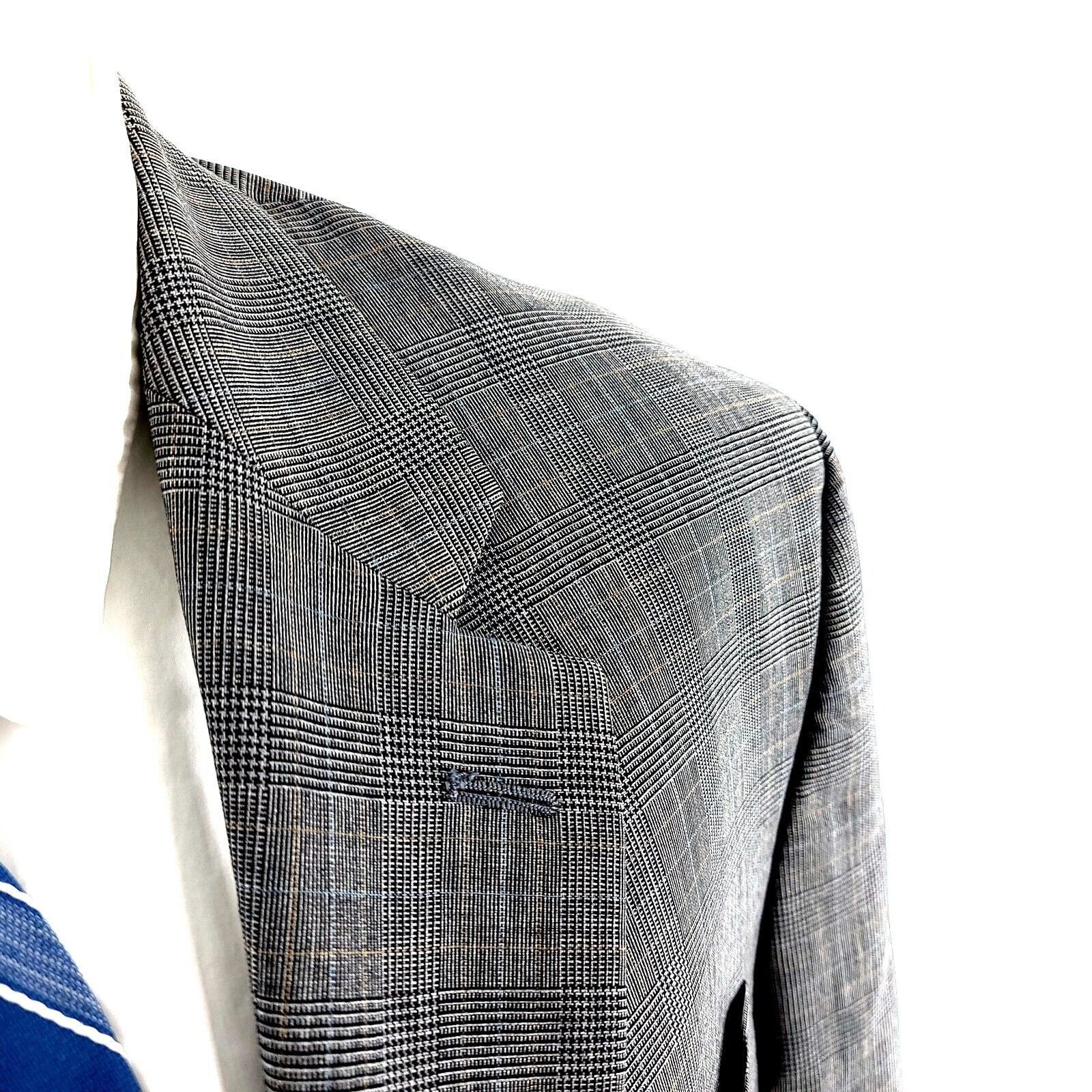 Ralph Lauren DAMAGED Chaps Ralph Lauren Wool 2 Button Blazer 42R Gray Pla Size 42R - 2 Thumbnail