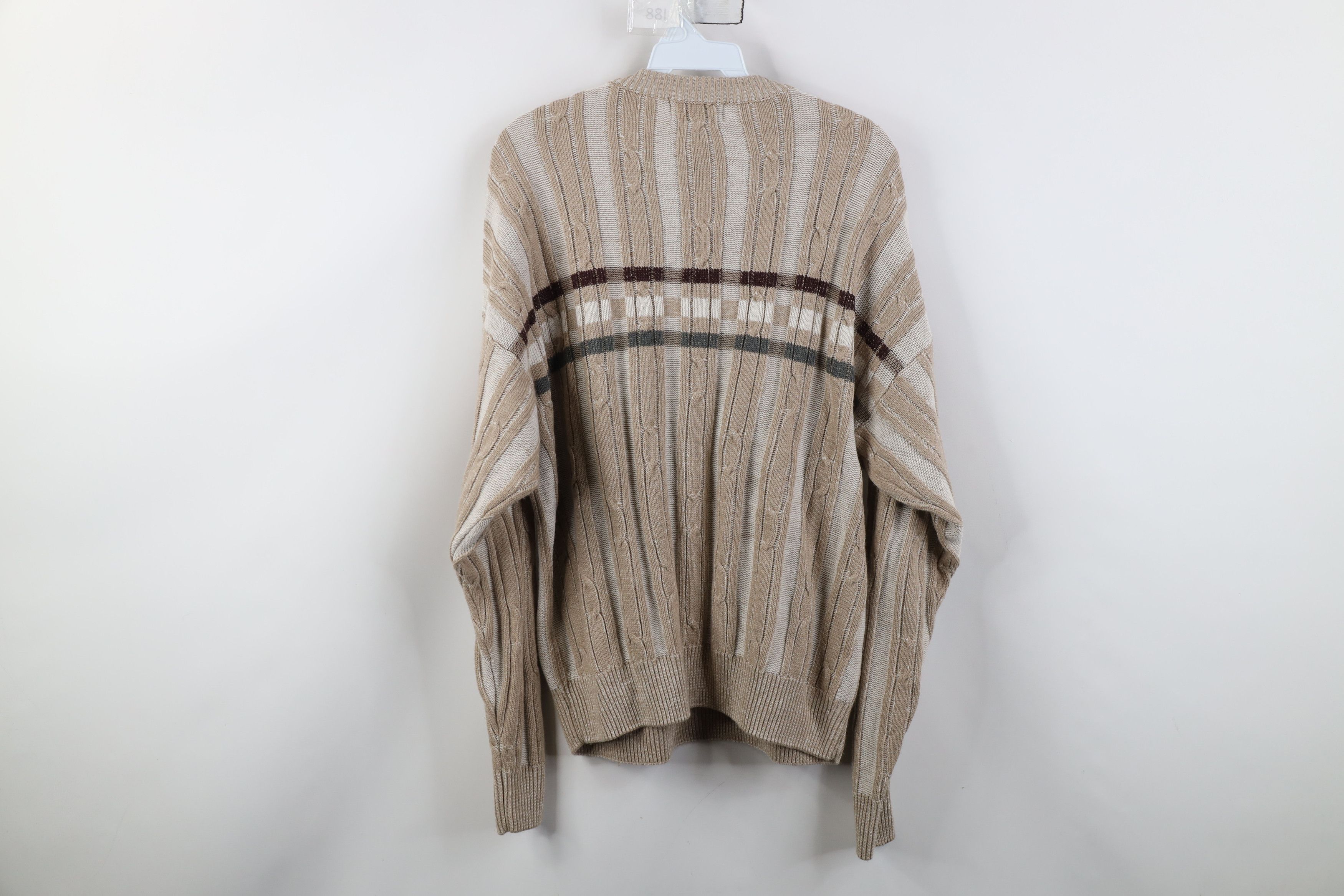 Vintage Vintage 90s Streetwear Ribbed Cable Knit Crewneck Sweater Size US L / EU 52-54 / 3 - 9 Thumbnail