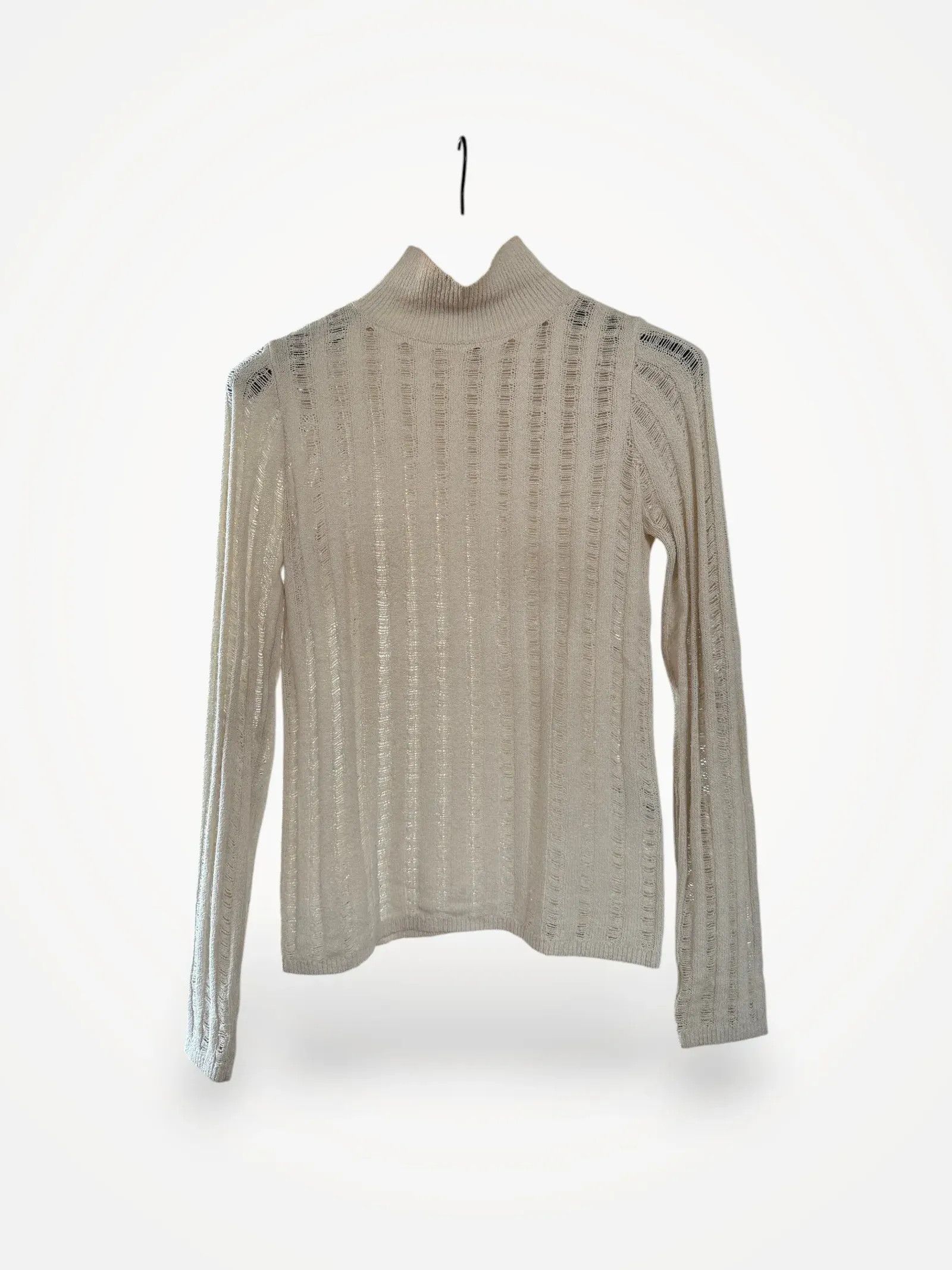 Toteme Toteme Distressed Silk Turtleneck Polo knit Size L / US 10 / IT 46 - 1 Thumbnail