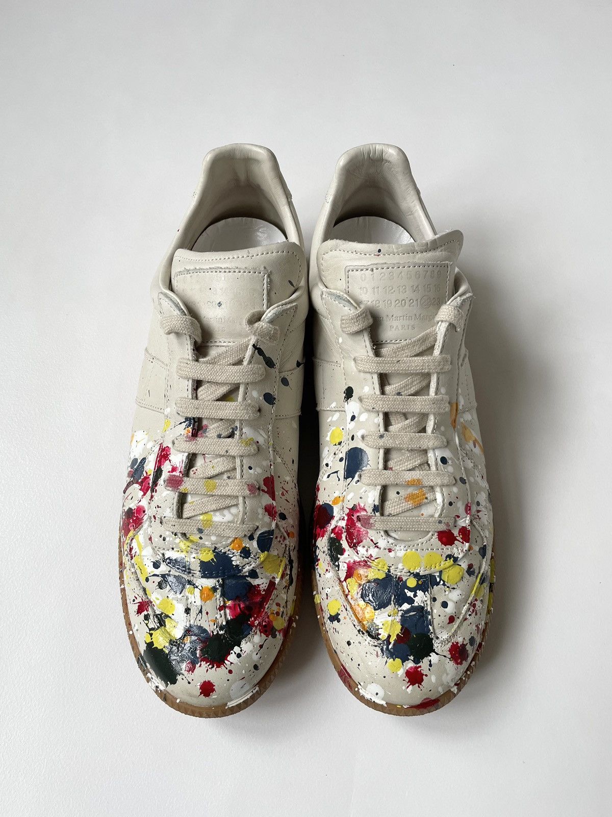 Pre-owned Maison Margiela S/s 14 Paint Splatter Gat Sneakers In Multicolor