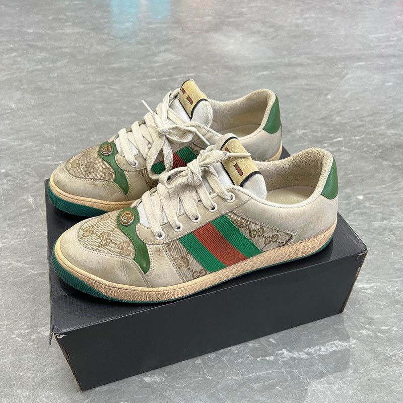 Gucci Gucci Screener Vintage Leather Sneakers for Men 0079 Size US 10.5 / EU 43-44 - 1 Thumbnail