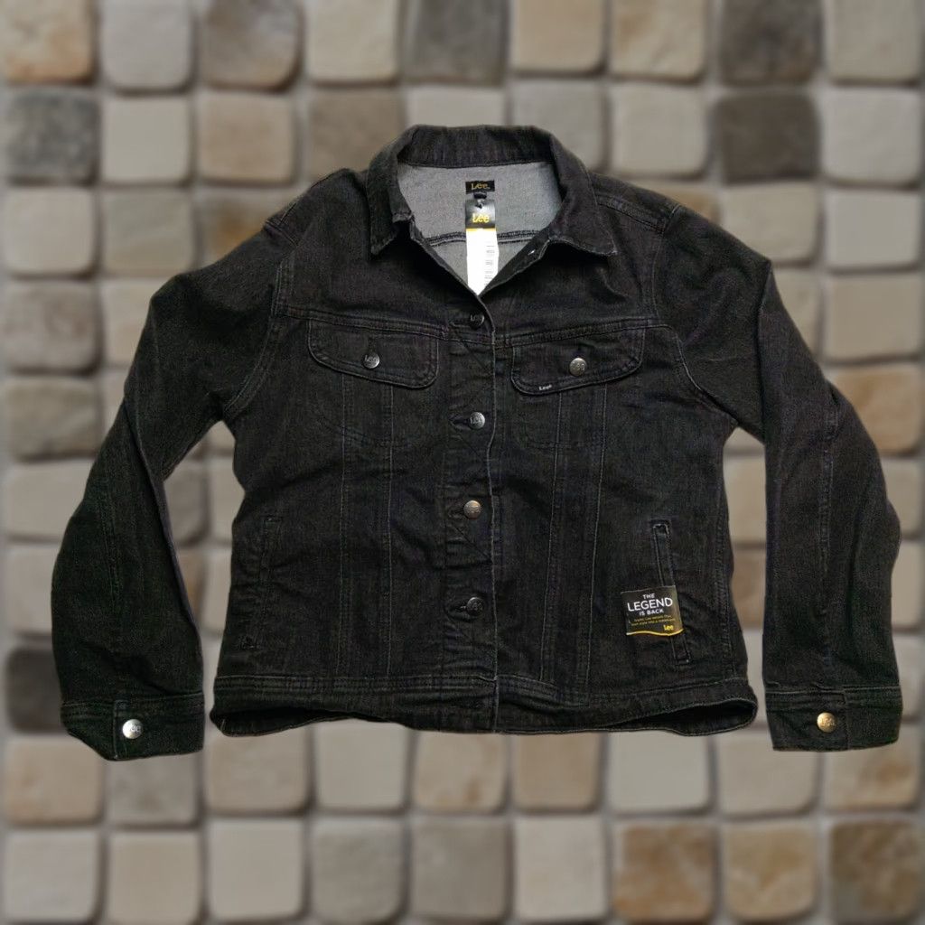 Lee Lee Denim Jacket Regular Black NWT Women's Large Stretch Jacket Style Legendary Size L / US 10 / IT 46 - 1 Thumbnail