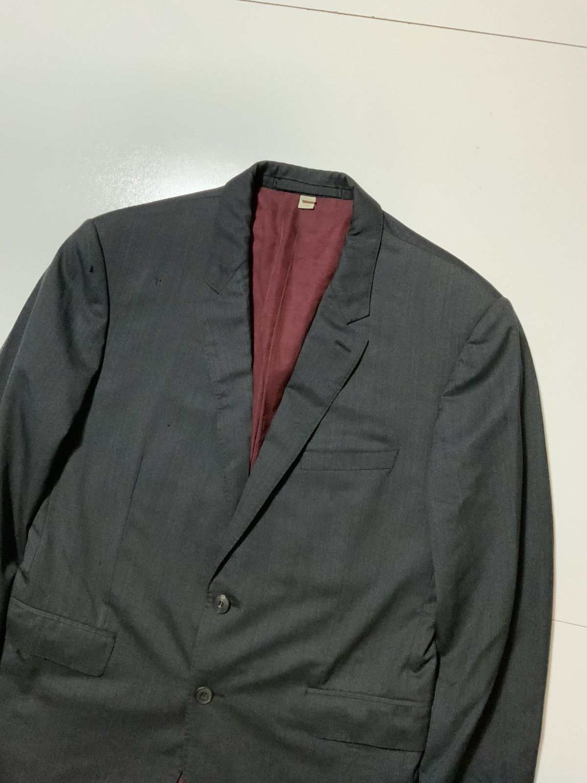 Burberry Burberry London Made In Italy Wool Two Button Blazer Jacket Size 52R - 5 Thumbnail
