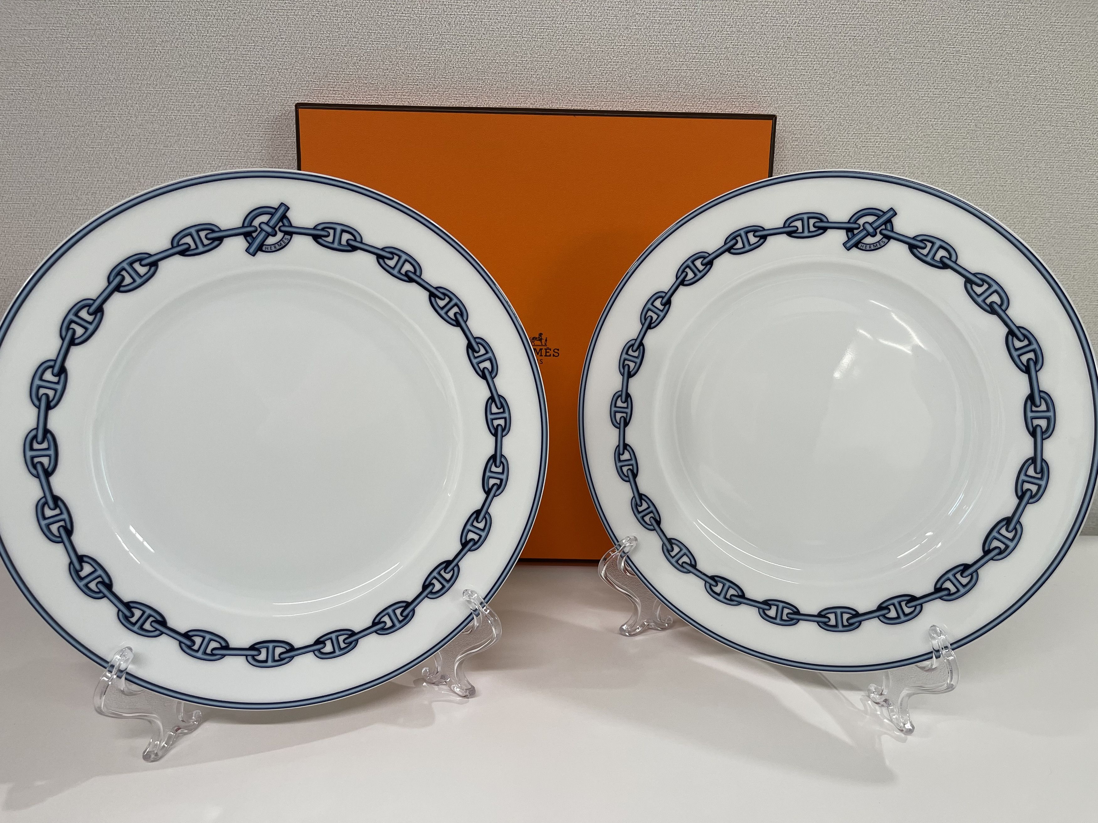 Hermes Hermes Chaine D'Ancre Blue Plate 2P Set Size ONE SIZE - 2 Thumbnail