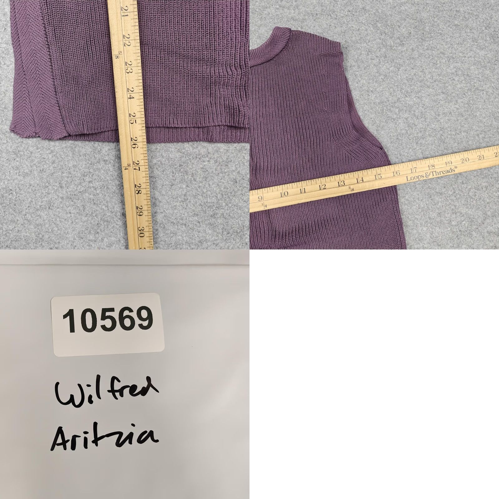 Vintage Wilfred Sweater Dress Womens S Purple Knit Sleeveless Mini Fall Winter Ribbed Clothing Shirt? Size S / US 4 / IT 40 - 8 Thumbnail