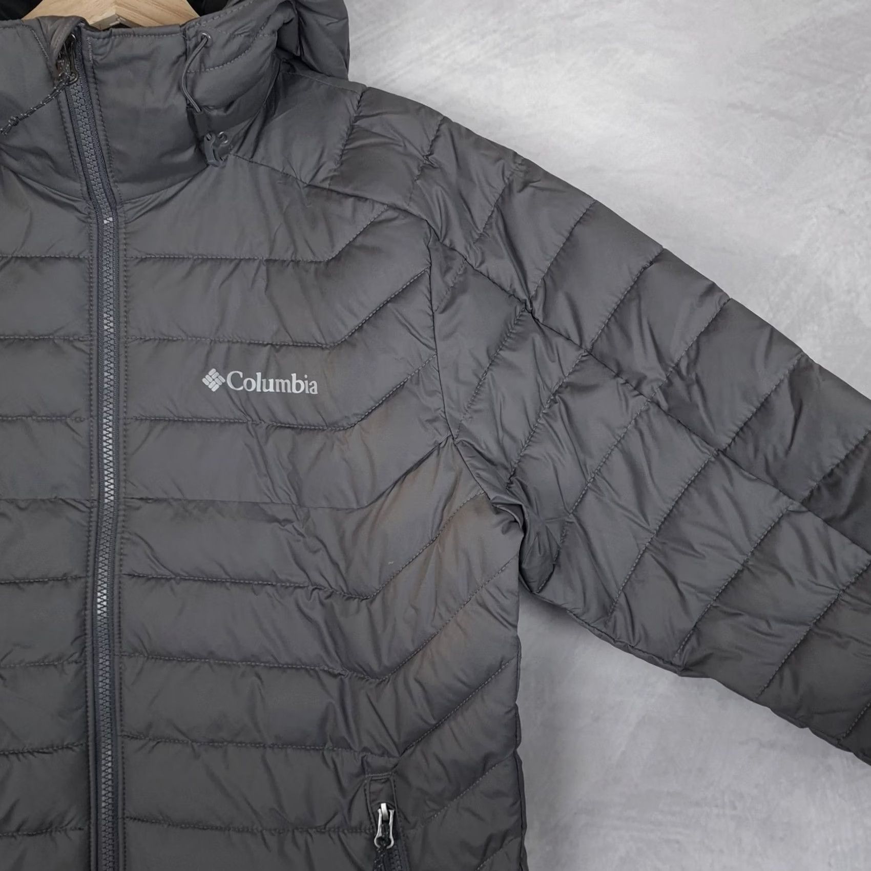 Vintage Columbia Jacket Mens XS Gray Hooded Full Zip Puffer Omni-Heat Packable Size US XS / EU 42 / 0 - 6 Thumbnail