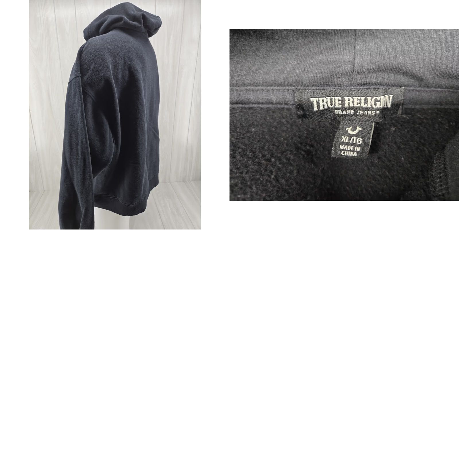True Religion True Religion Hoodie Men XL Black Buddha Classic Pullover Full Zip Hooded Pockets Logo Size US XL / EU 56 / 4 - 9 Thumbnail