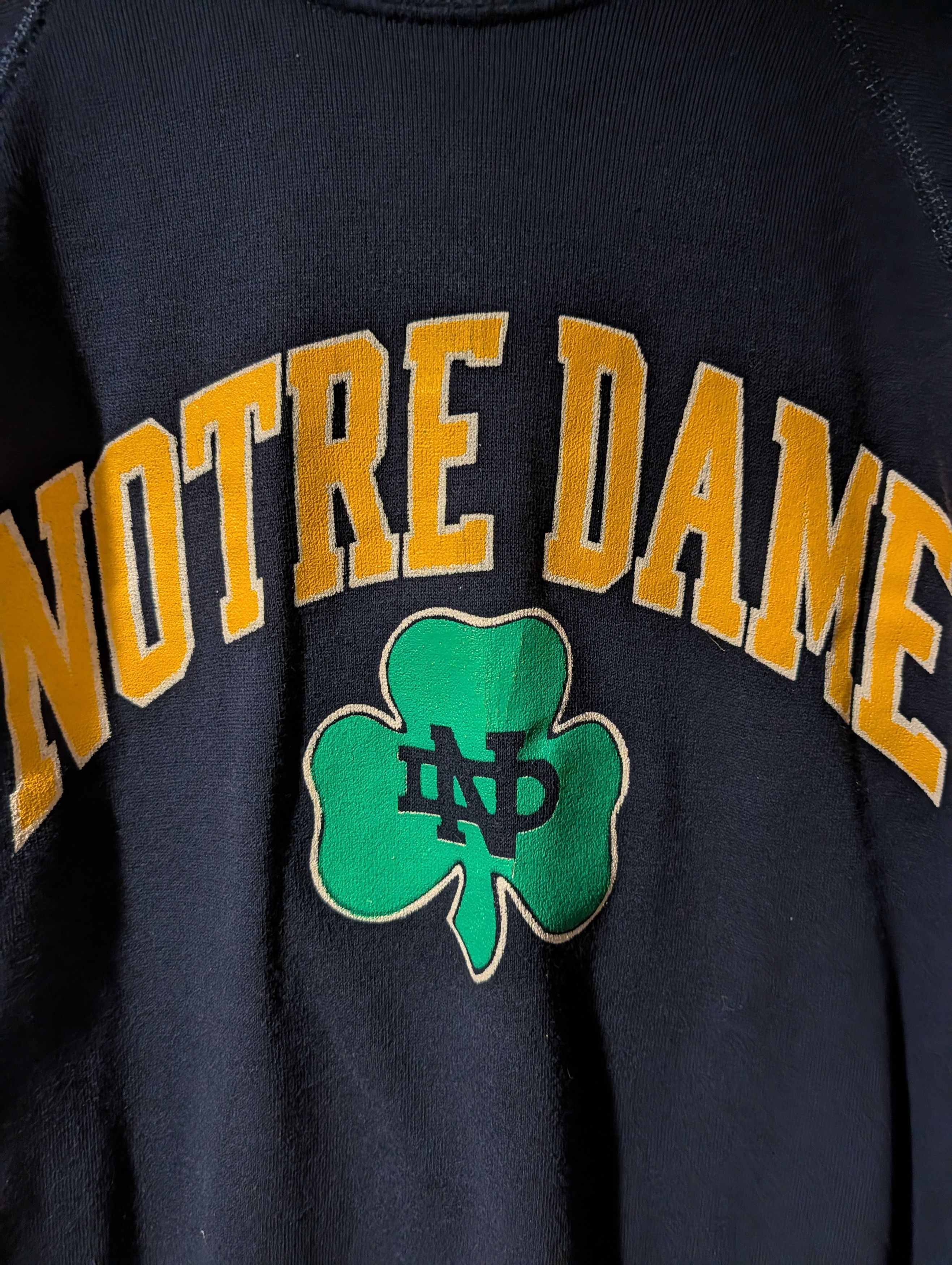 NCAA Vintage 90s Notre Dame Fighting Irish Sweatshirt Boxy Men Size US XL / EU 56 / 4 - 2 Thumbnail