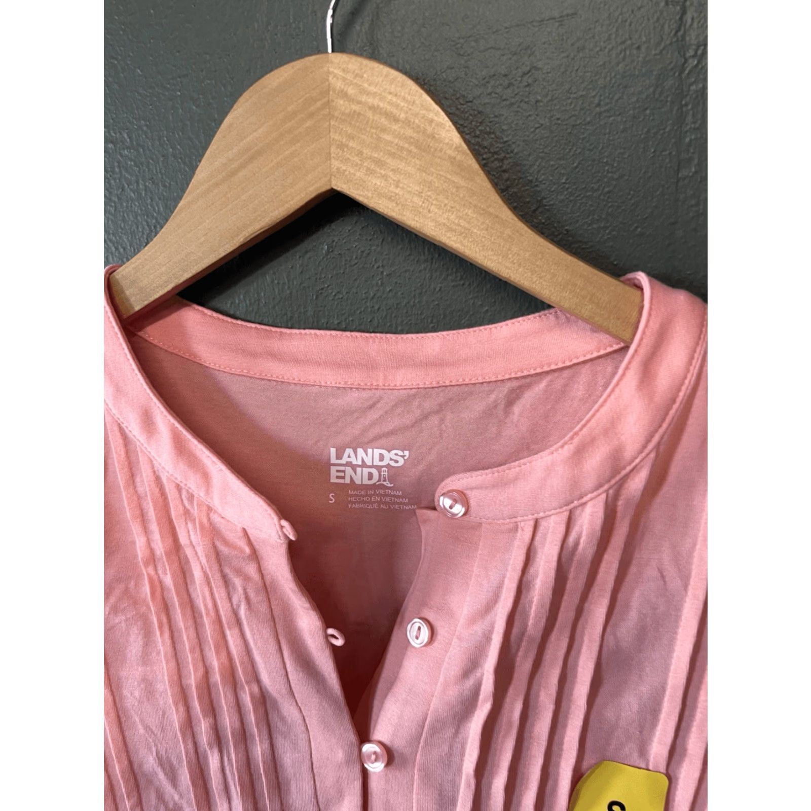 Lands' End Lands' End Womens Pink Short Sleeve Button-Up Shirt NWT Size S Size S / US 4 / IT 40 - 3 Thumbnail