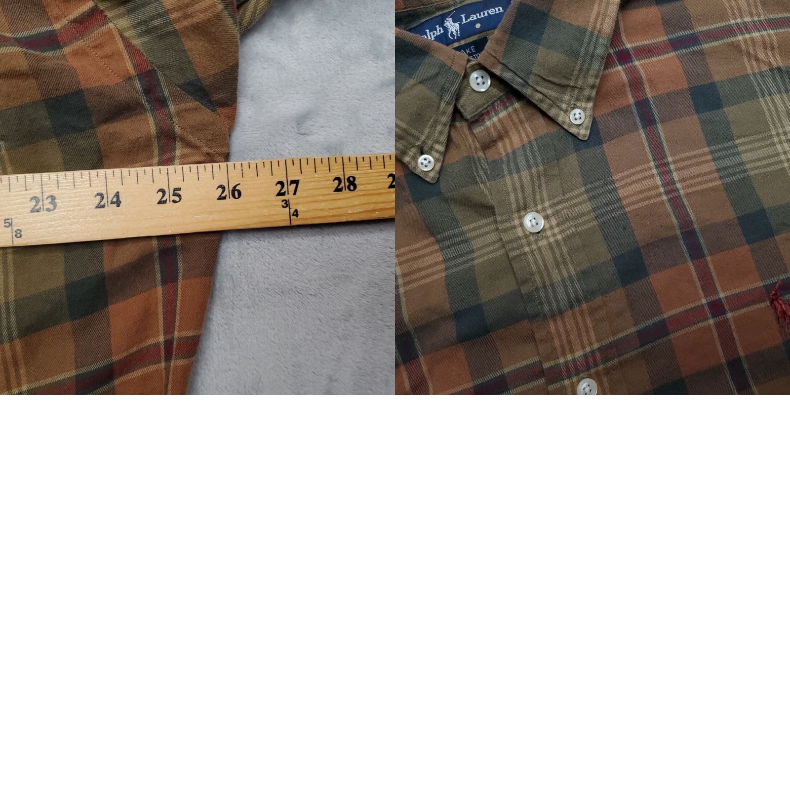 Ralph Lauren VINTAGE Ralph Lauren Blake Shirt Men L Brown Plaid Brushed Twill Long Sleeve Size US L / EU 52-54 / 3 - 8 Thumbnail