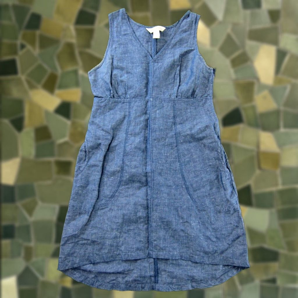 Kyodan Freedom Trail By Kyodan Linen Cotton Pocket Lagenlook Tunic Sheath Dress Large Size L / US 10 / IT 46 - 1 Thumbnail