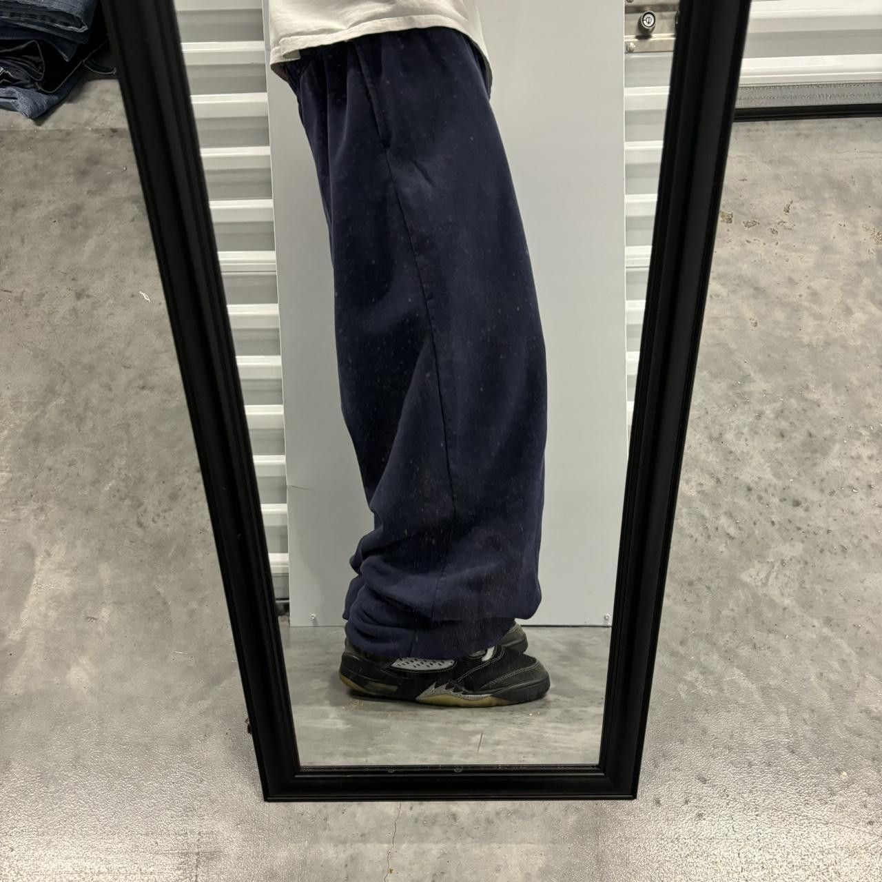 Japanese Brand × Vintage Crazy Vintage Y2K/2000s Baggy Navy Blue Skater Essential Sweatpants! Size US 36 / EU 52 - 2 Thumbnail