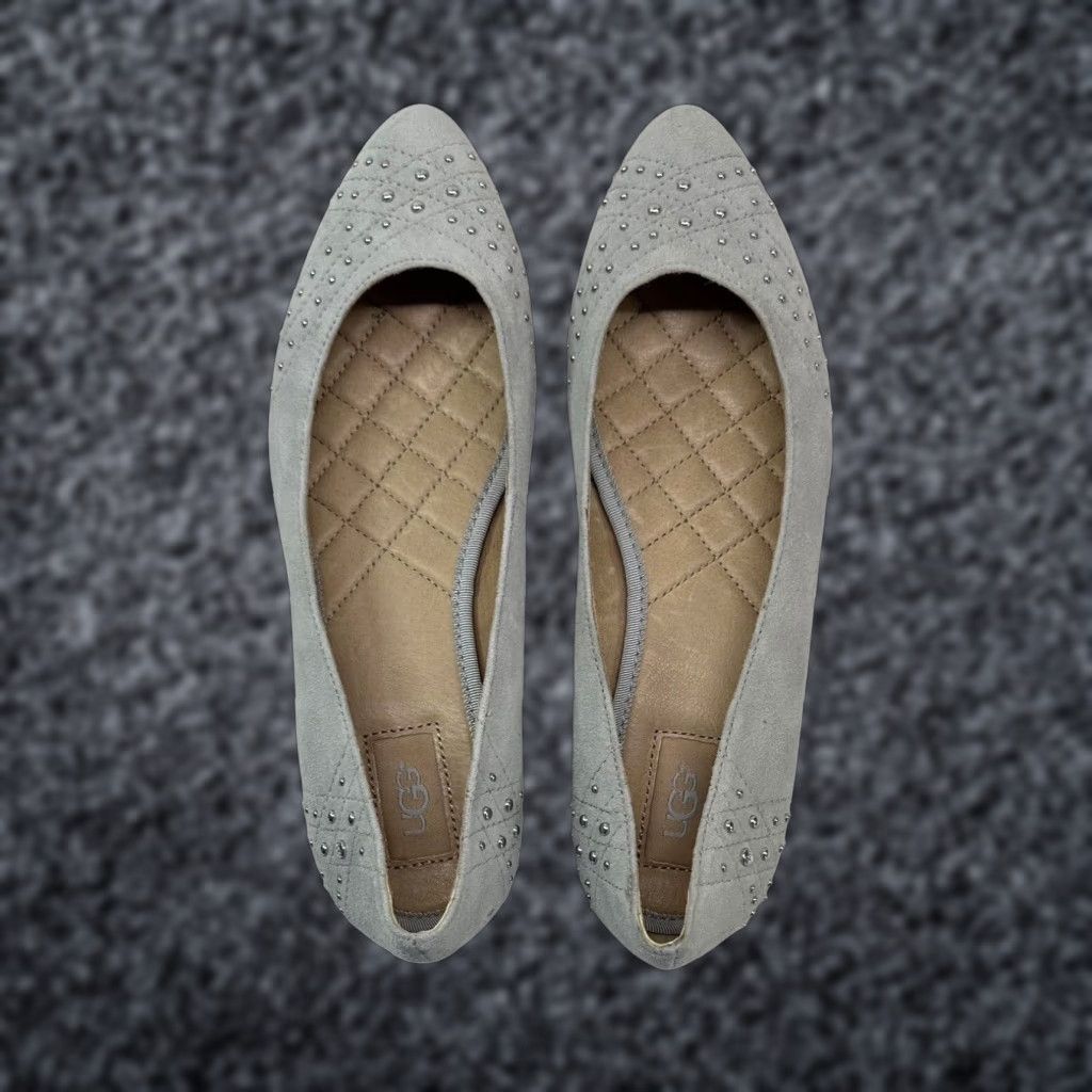UGG Australia Women's Lorelei Gray Suede Point Toe Ballet Flats Size