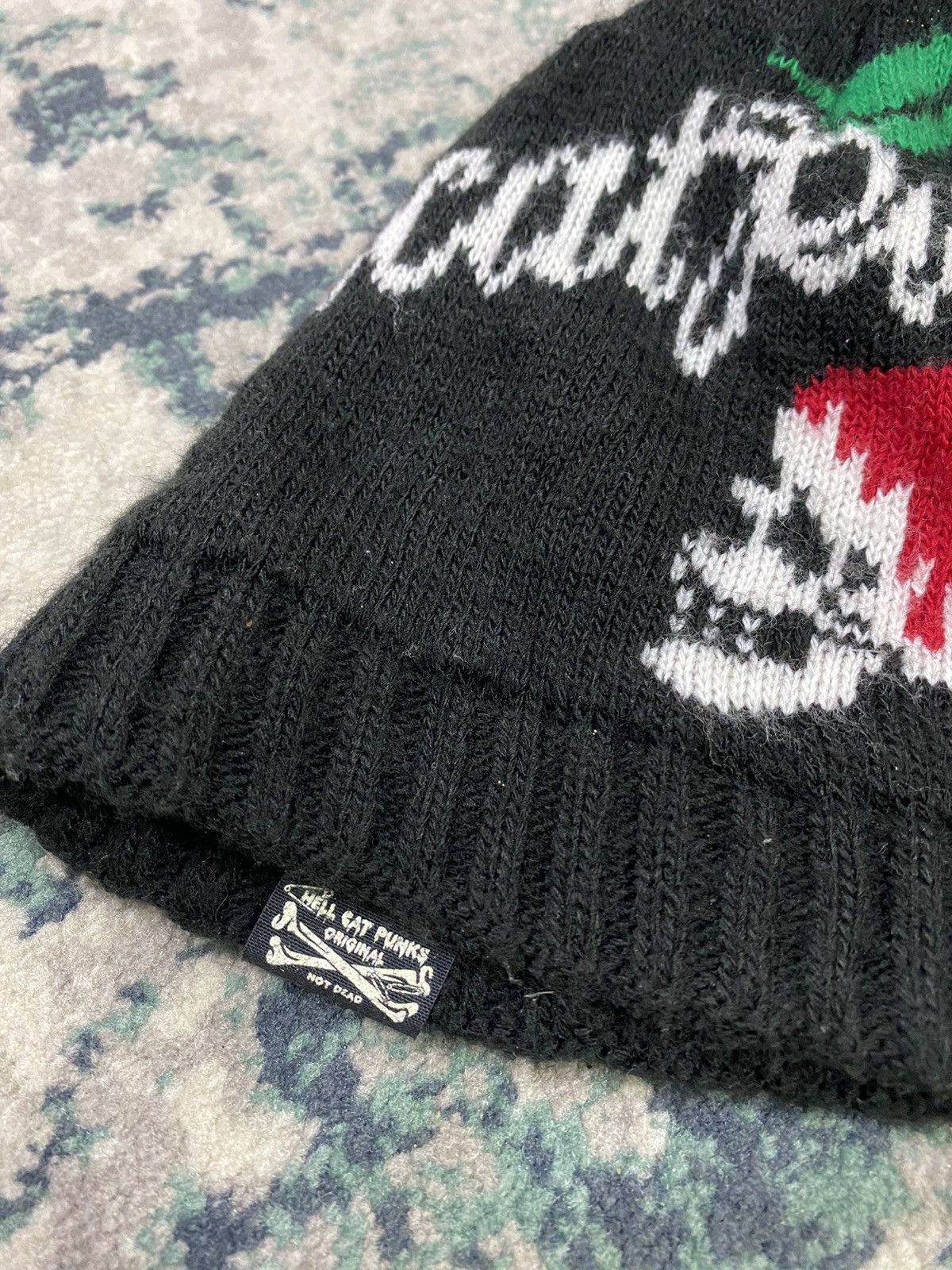 Japanese Brand Vintage Hell Cat Punk Beanie Hats Size ONE SIZE - 3 Thumbnail