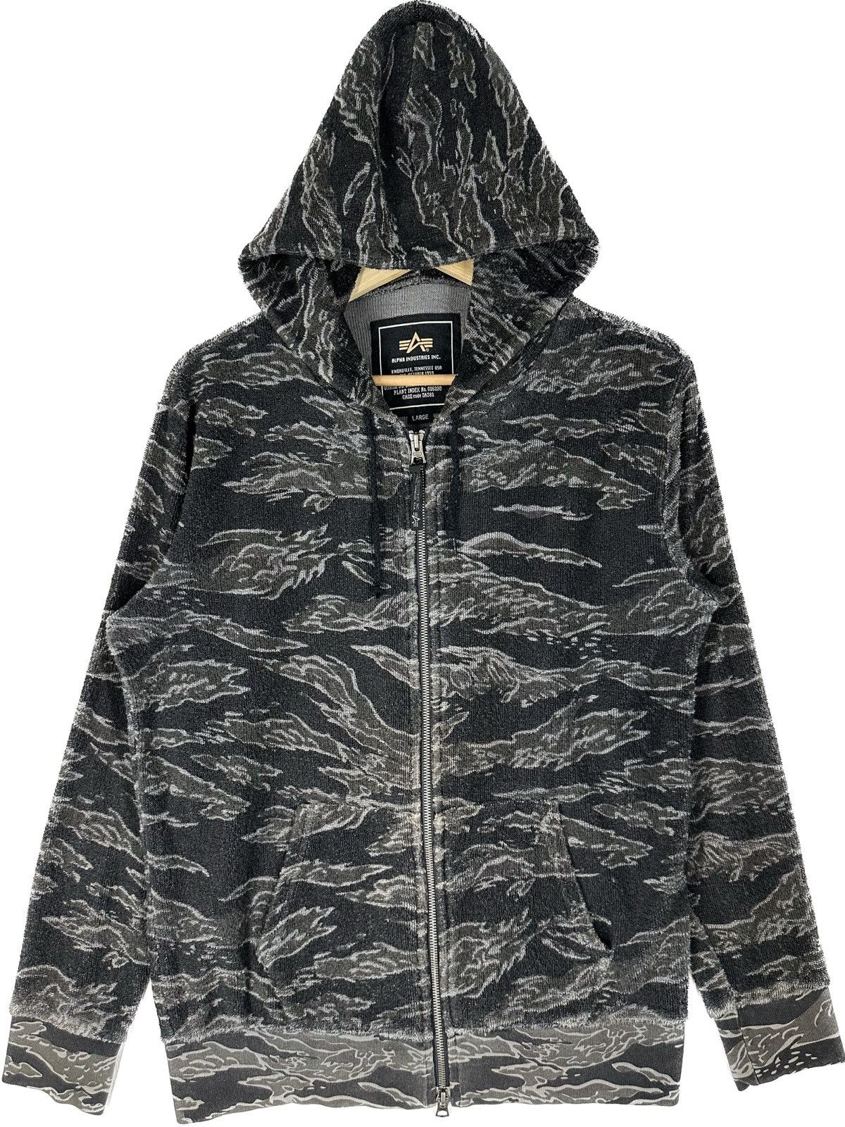 Vintage Alpha Industries Tiger Stripes Zipper Hoodie