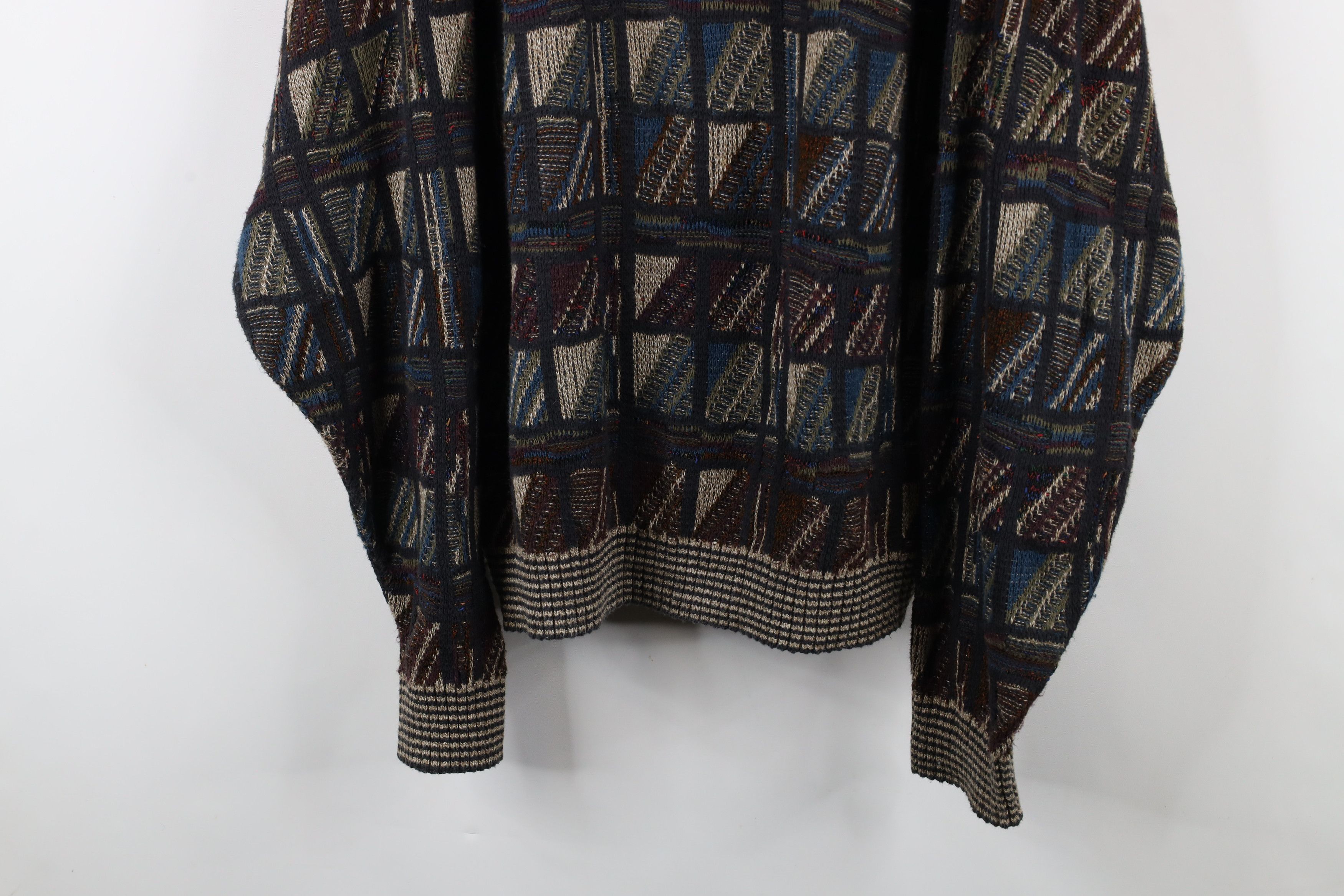 Vintage Vintage 90s Coogi Style Rainbow Checkered Knit Sweater USA Size US L / EU 52-54 / 3 - 3 Thumbnail