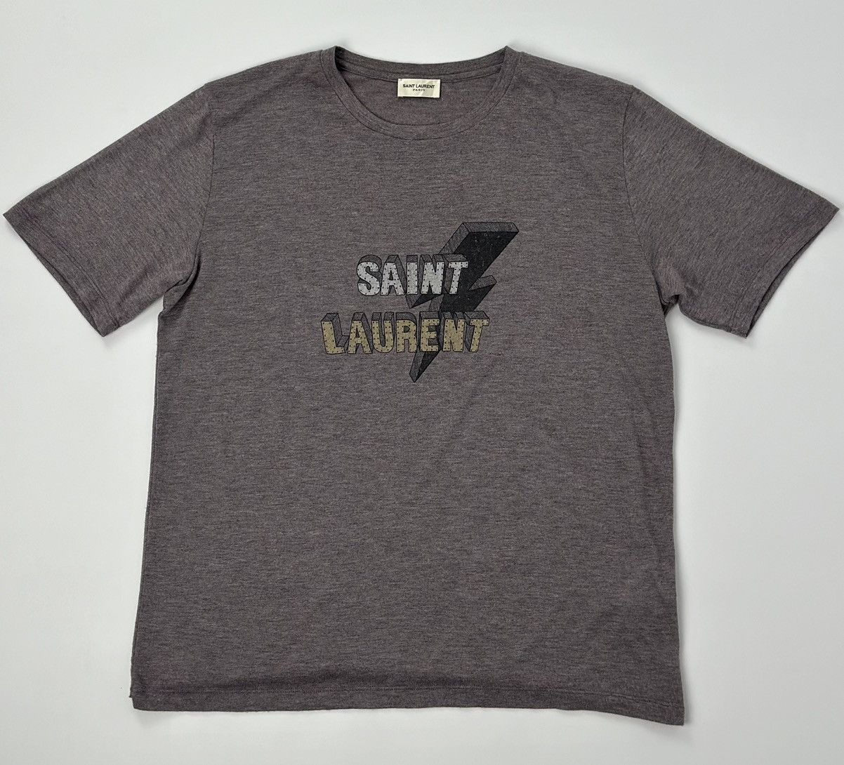 Hedi Slimane × Saint Laurent Paris Saint Laurent Paris Hedi Slimane  Lightning Bolt Tee | Grailed