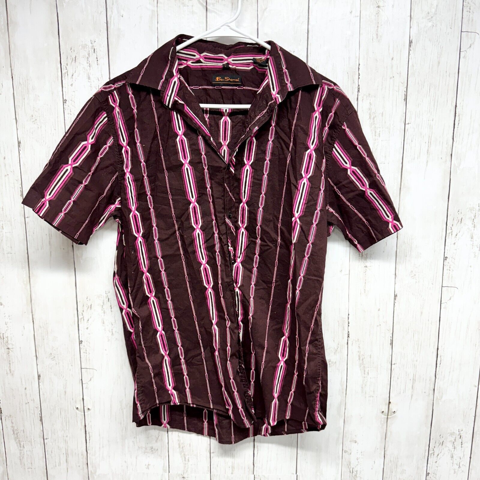 Ben Sherman Ben Sherman Button Down Sz L Short Sleeve Red Retro Workwear Size US L / EU 52-54 / 3 - 1 Thumbnail