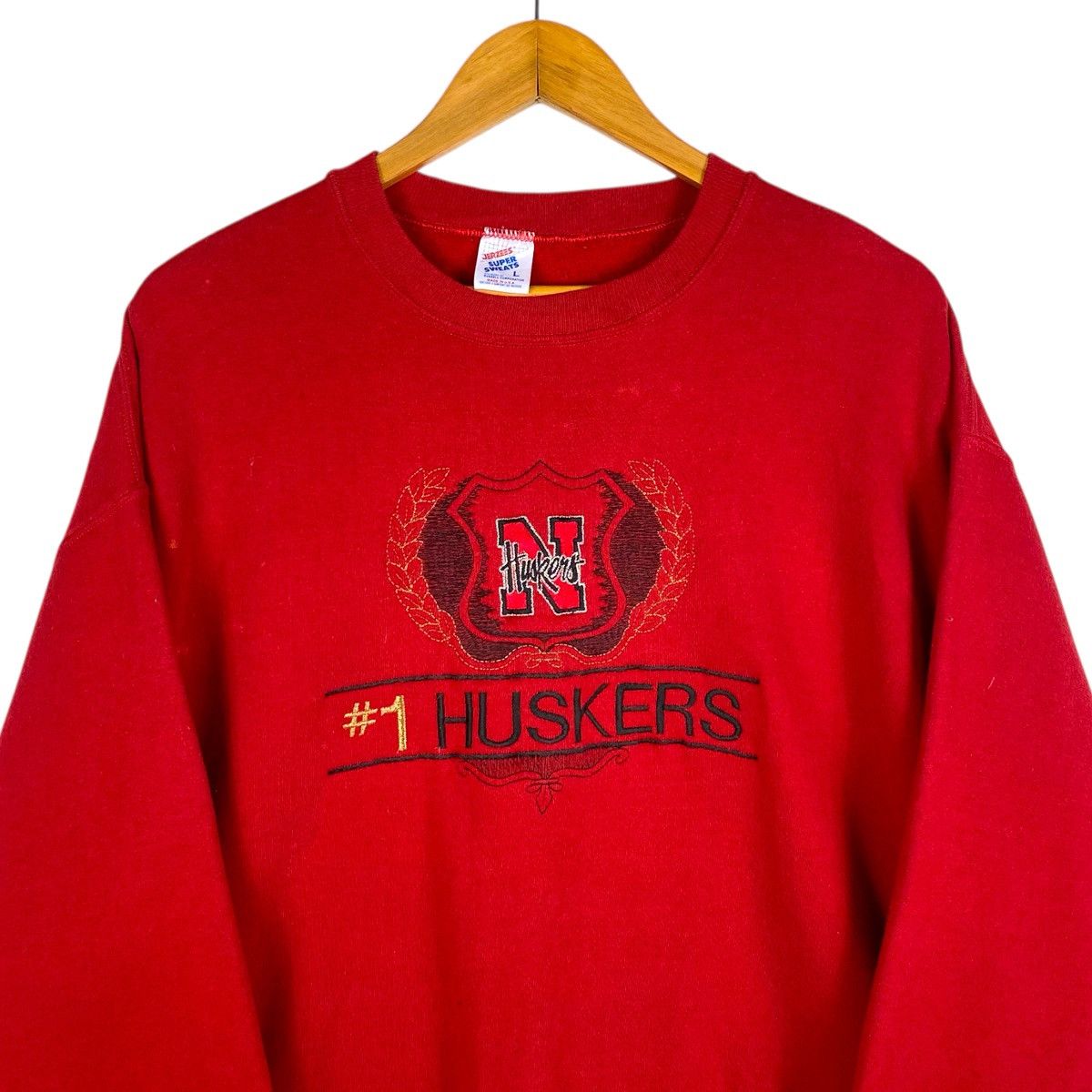 Vintage 💥90s NEBRESKA HUSKERS COLLEGE FOOTBALL CREWNECK SWEATSHIRT Size US L / EU 52-54 / 3 - 3 Thumbnail