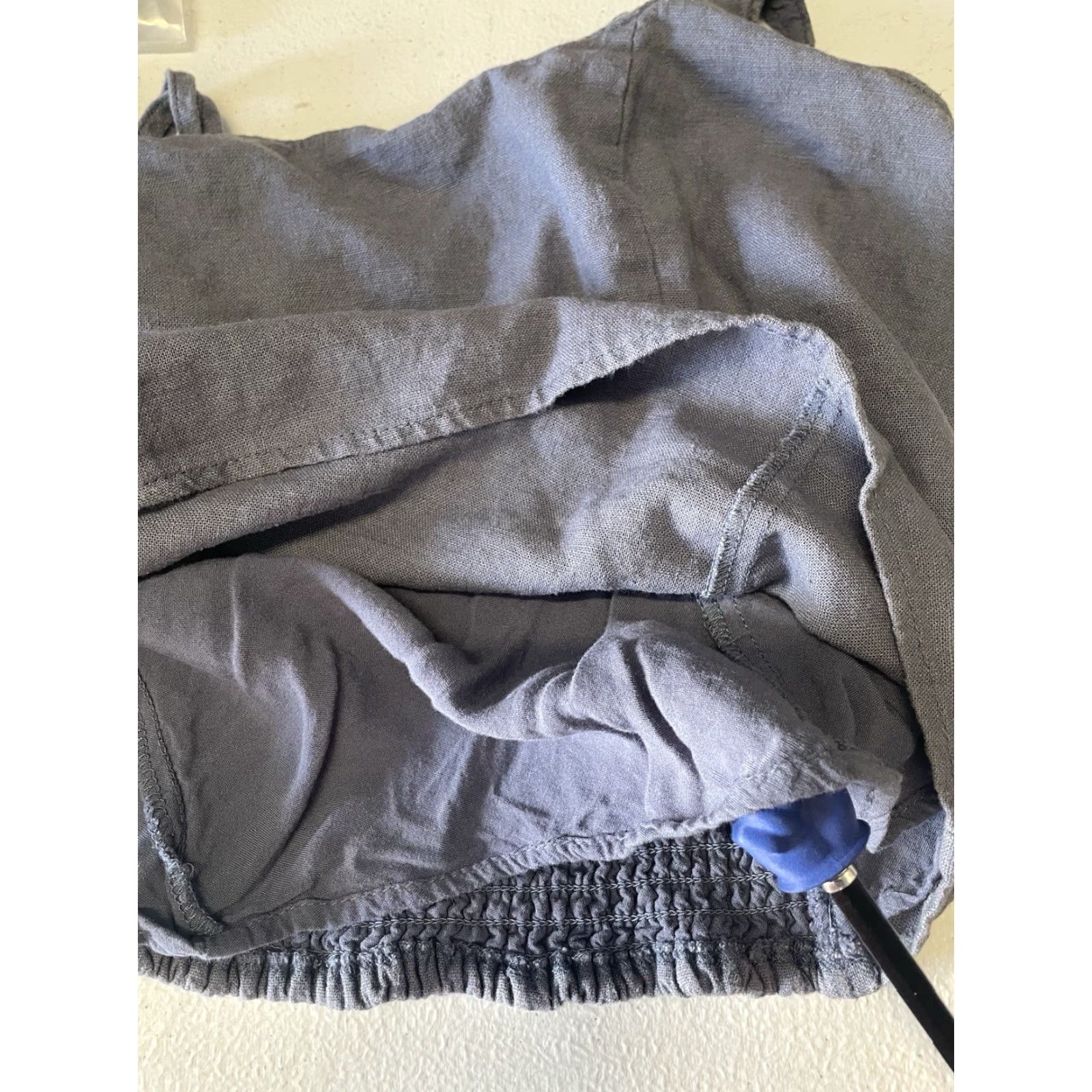 Abercrombie & Fitch VINTAGE Abercrombie & Fitch Med. Women Crop Top Gray Blue Feels Like Linen Cotton Blend Cropped Womens M Size M / US 6-8 / IT 42-44 - 5 Thumbnail