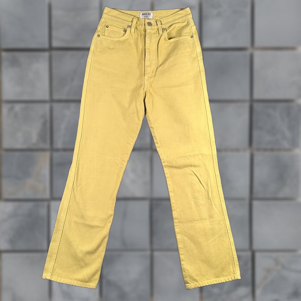 Agolde Agolde Jeans Women's 26 Yellow Pinch Waist High Rise Straight Leg Made in USA Womens Size 26" / US 2 / IT 38 - 1 Thumbnail