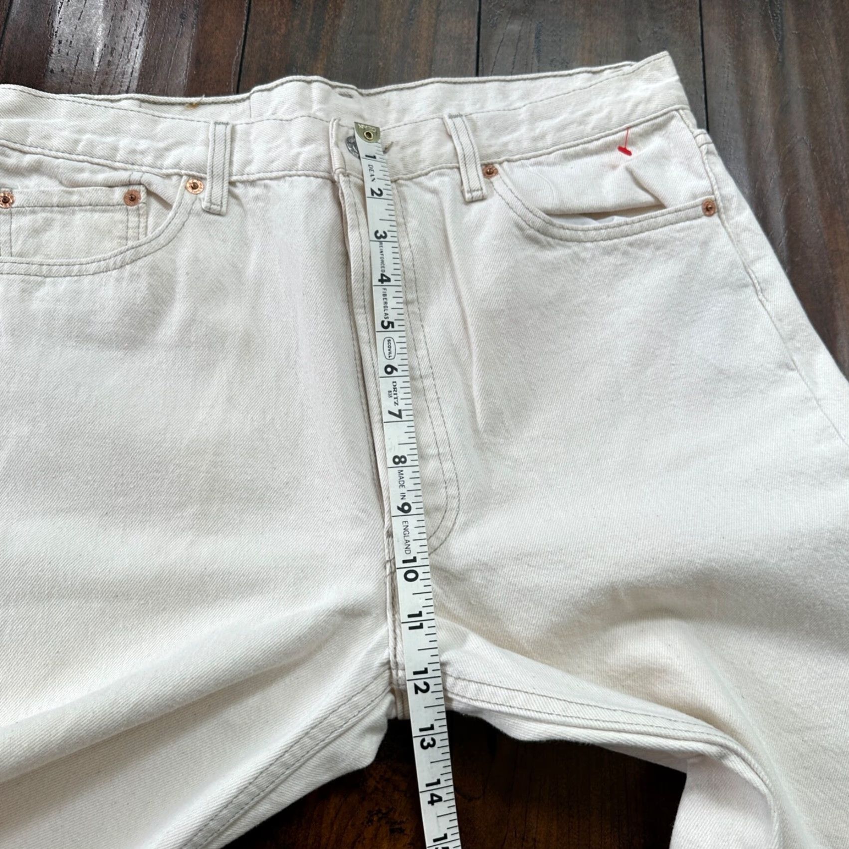 Levi's VINTAGE Levi's 501 Jeans Straight Men 36x32 White Denim Cotton Button Fly 90s USA Tag XX Act 32x31 Size US 36 / EU 52 - 6 Thumbnail