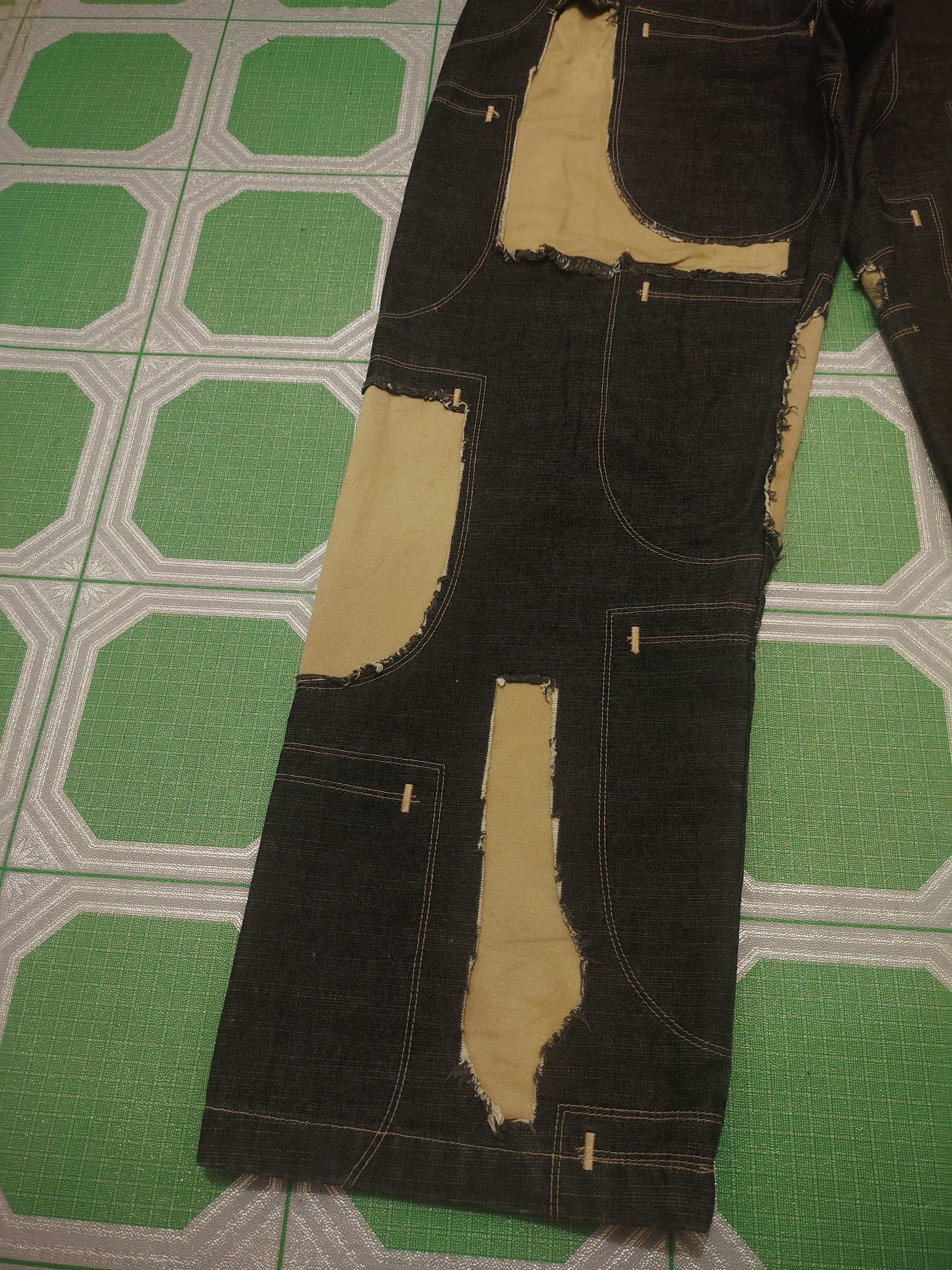 Who Decides War Rare!!! Marithe Francois Girbaud Patchwork Baggy Pants Jeans Size US 38 / EU 54 - 14 Thumbnail