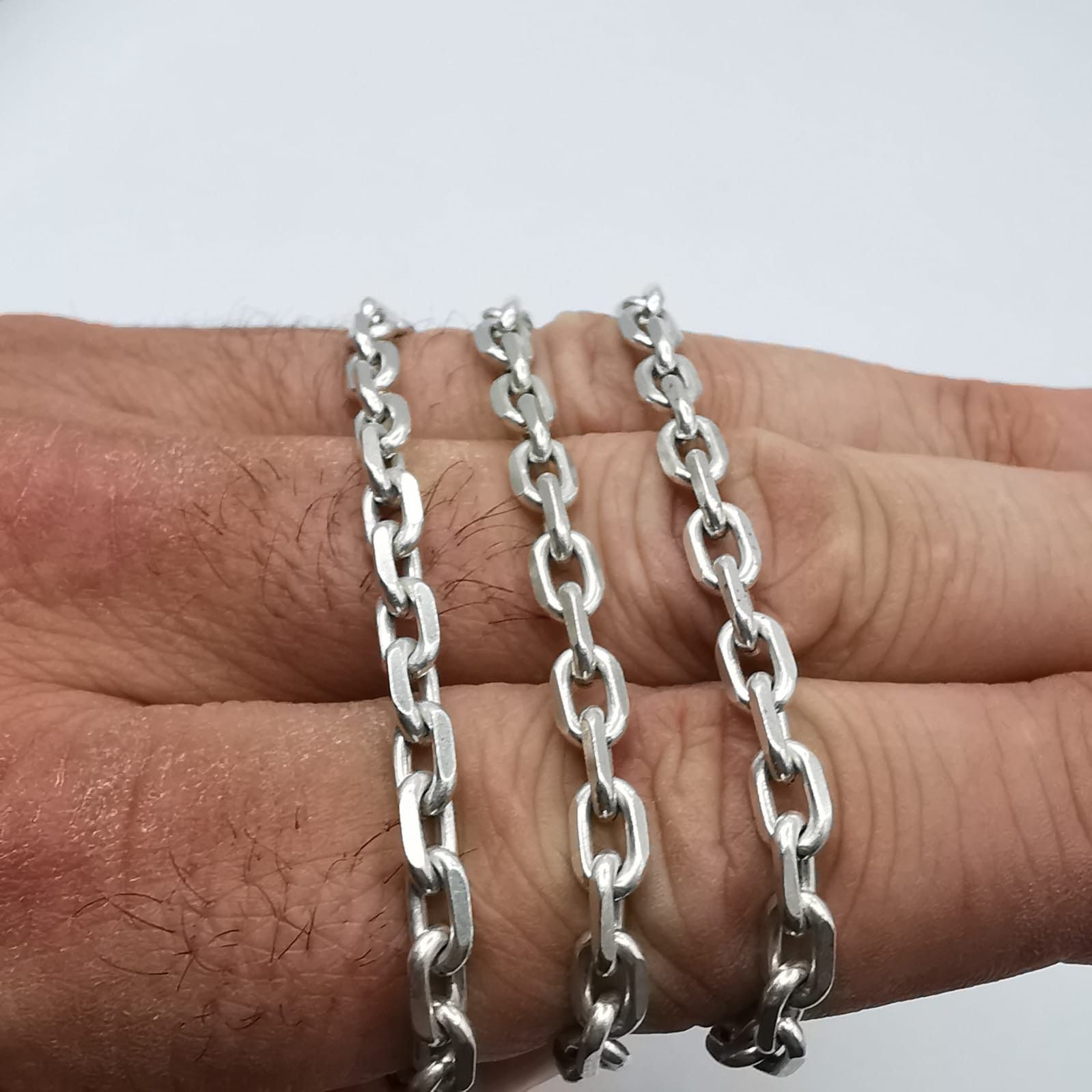 Sterling Silver Vintage Jewelry Chain, 925 Sterling Silver, Signed 28,17g Size ONE SIZE - 6 Thumbnail