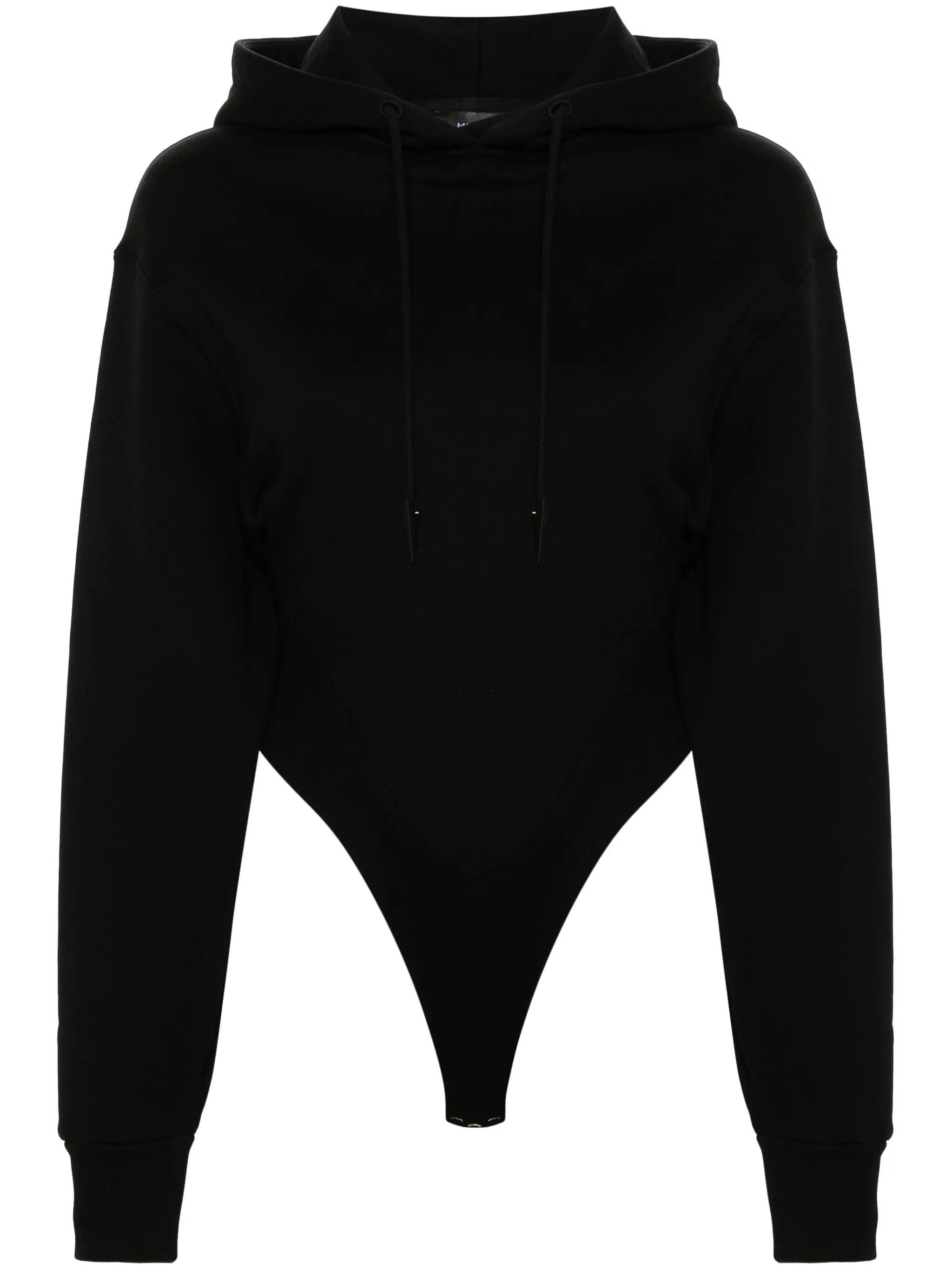 Mugler o1s22i1n1024 Hooded Body Sweatshirt in Black Size L / US 10 / IT 46 - 1 Thumbnail