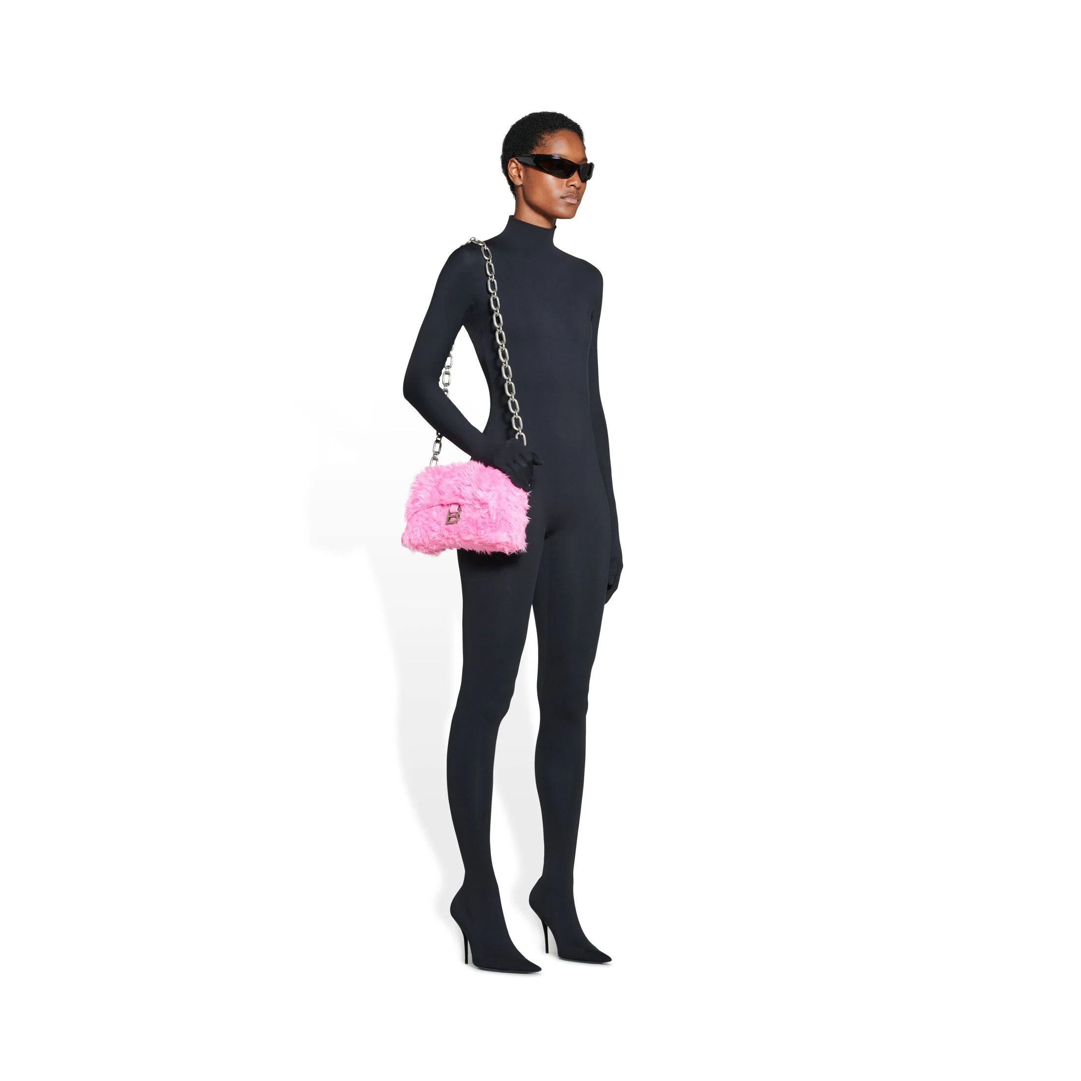 Balenciaga o1mt1gz0924 Size: OS / Fake Fur Downtown Shoulder Bag Pink Size ONE SIZE - 2 Thumbnail