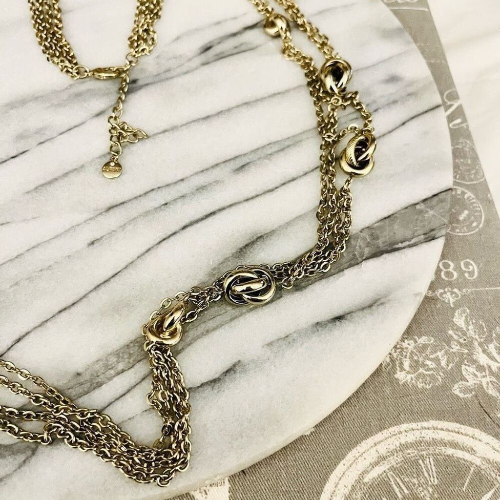 Alfani Alfani Layered Chain Necklace Gold Toned Metal Knot Accent Size ONE SIZE - 2 Thumbnail