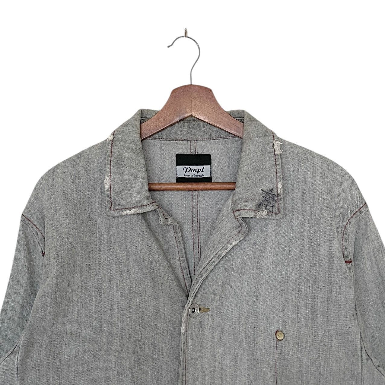 Japanese Brand × Vintage Vintage Brand Power to The People Chore Jacket 2000s Size US L / EU 52-54 / 3 - 3 Thumbnail