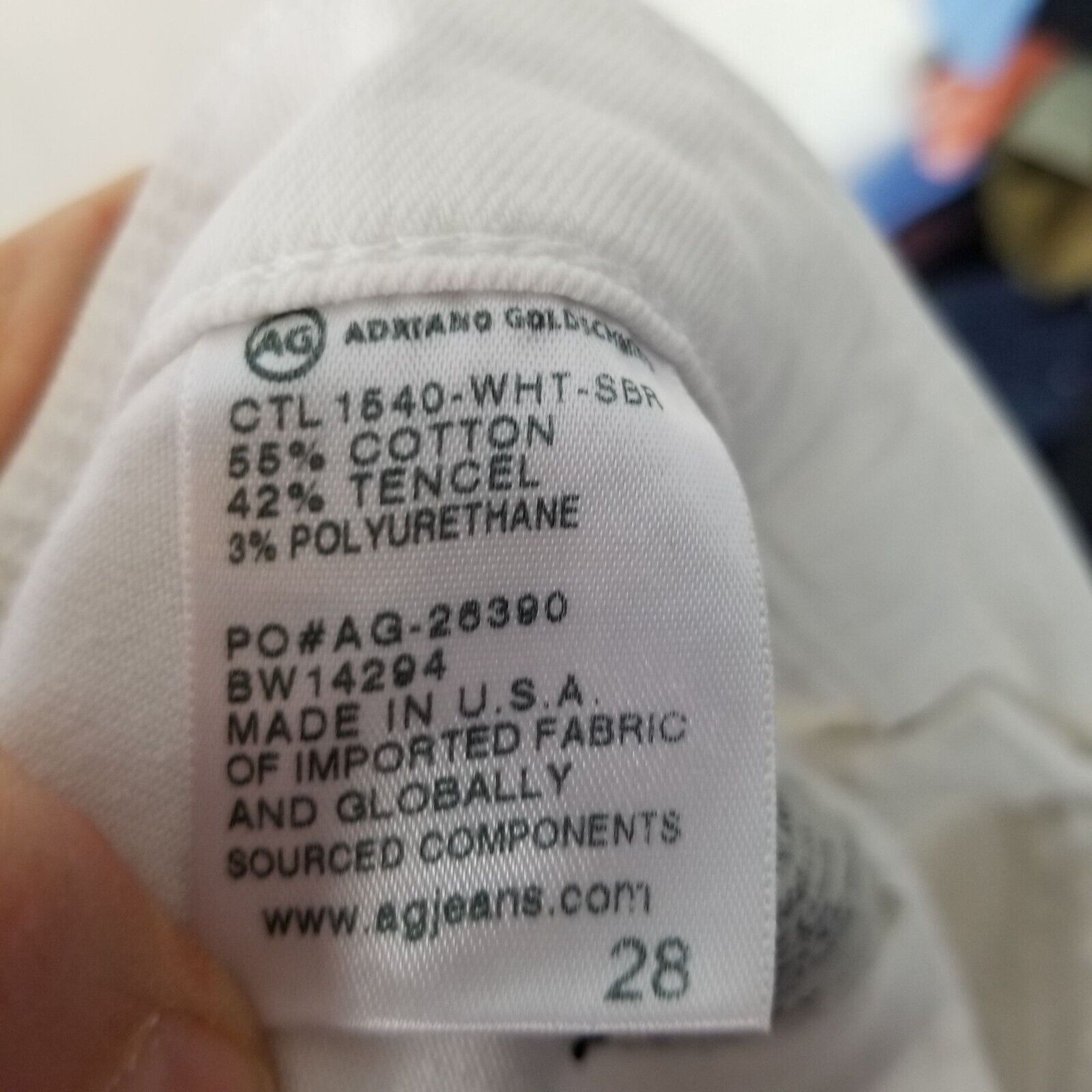 AG Adriano Goldschmied AG Adriano Goldschmied Womens 28 White Denim Stevie Slim Size 29" - 6 Thumbnail