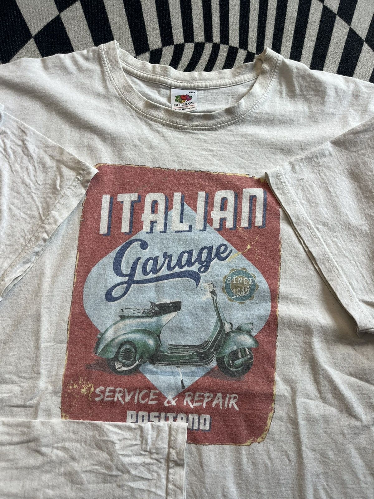 Vintage Vtg ITALIAN Garage Vespa 1946’s S&R Positsno 00’s Tshirt Size US XXL / EU 58 / 5 - 4 Thumbnail