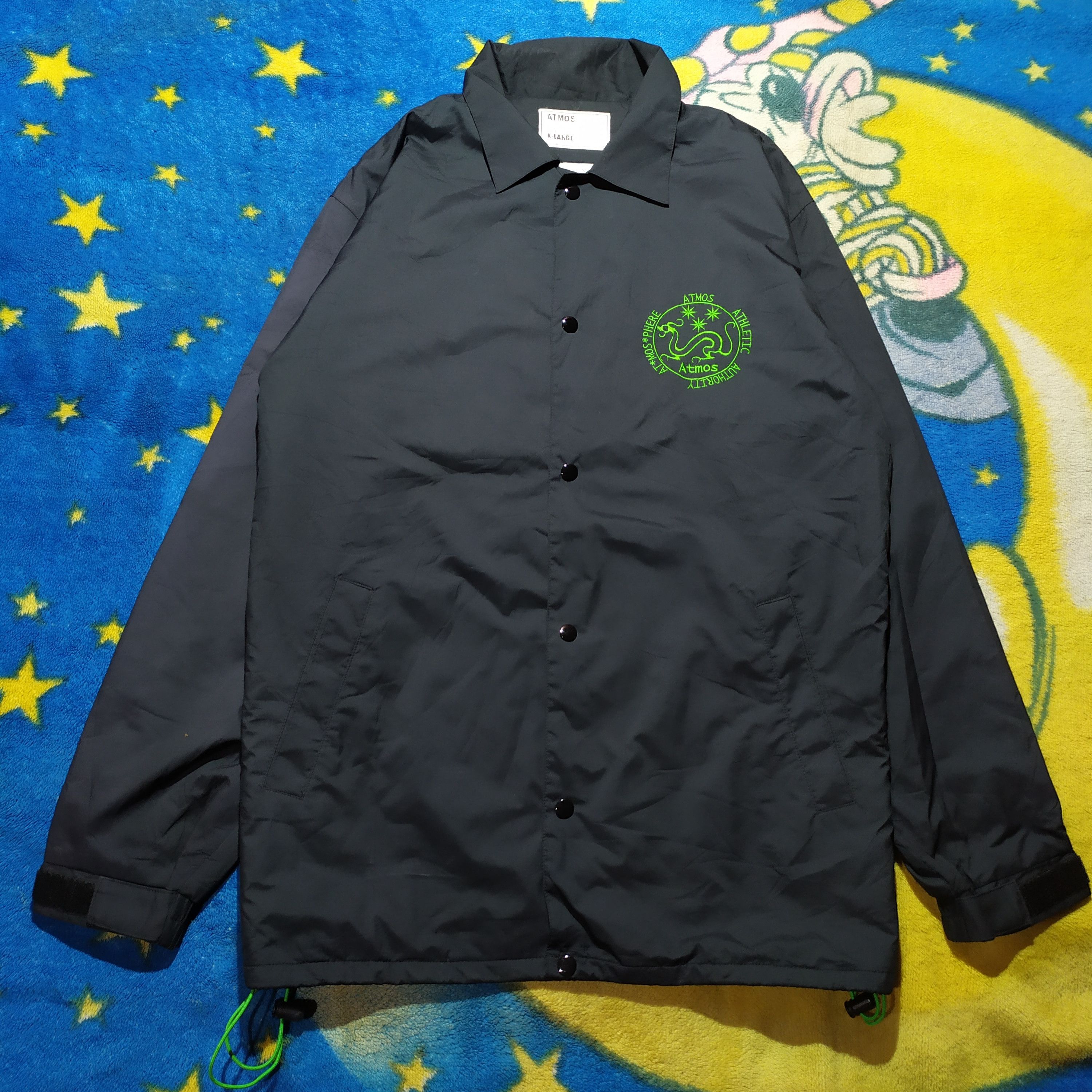 image of Atmos Athletic Authority Coach Jacket in Black/Green, Men's (Size XL)