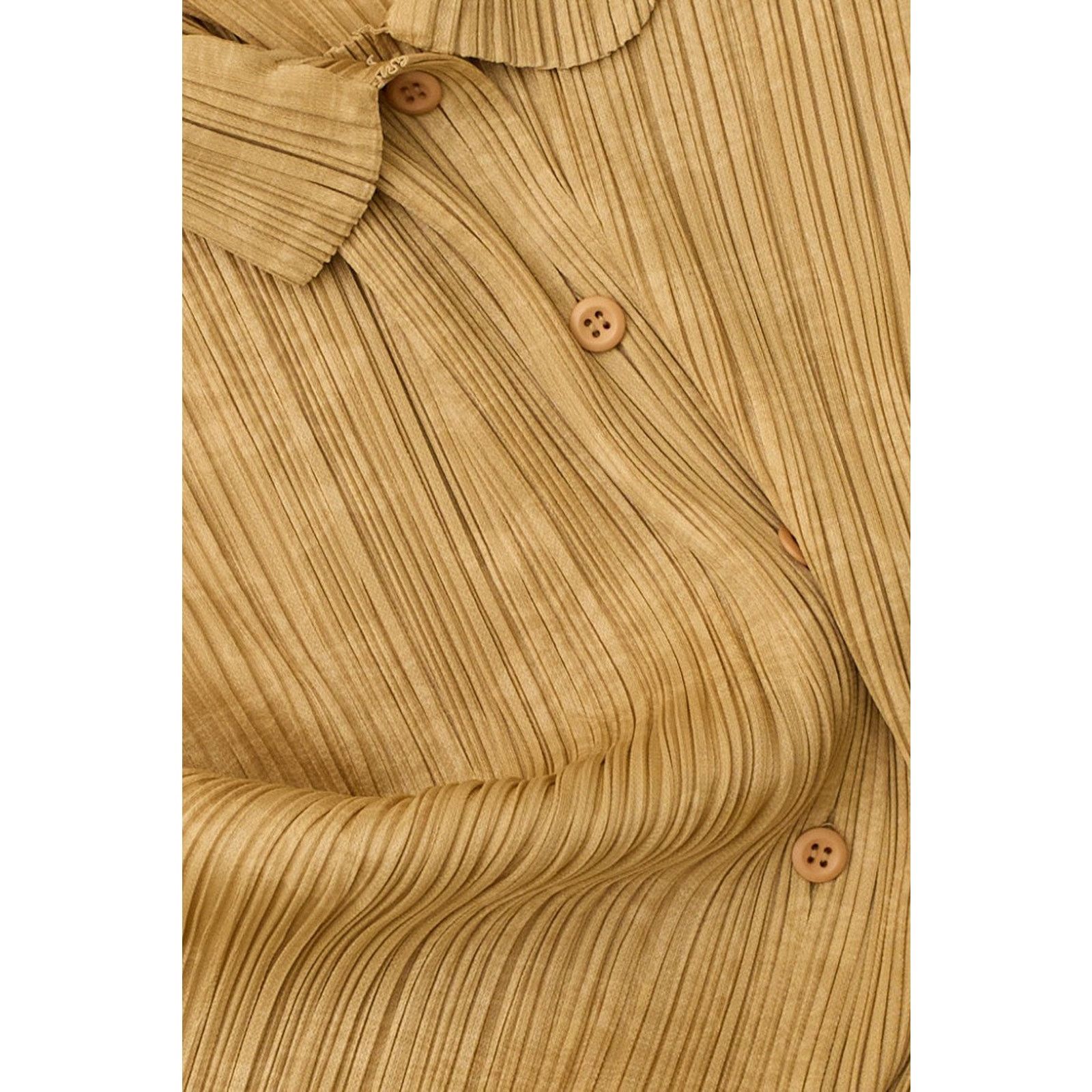 Issey Miyake Pleats Please Beige Button Up Cardigan Size L / US 10 / IT 46 - 3 Thumbnail