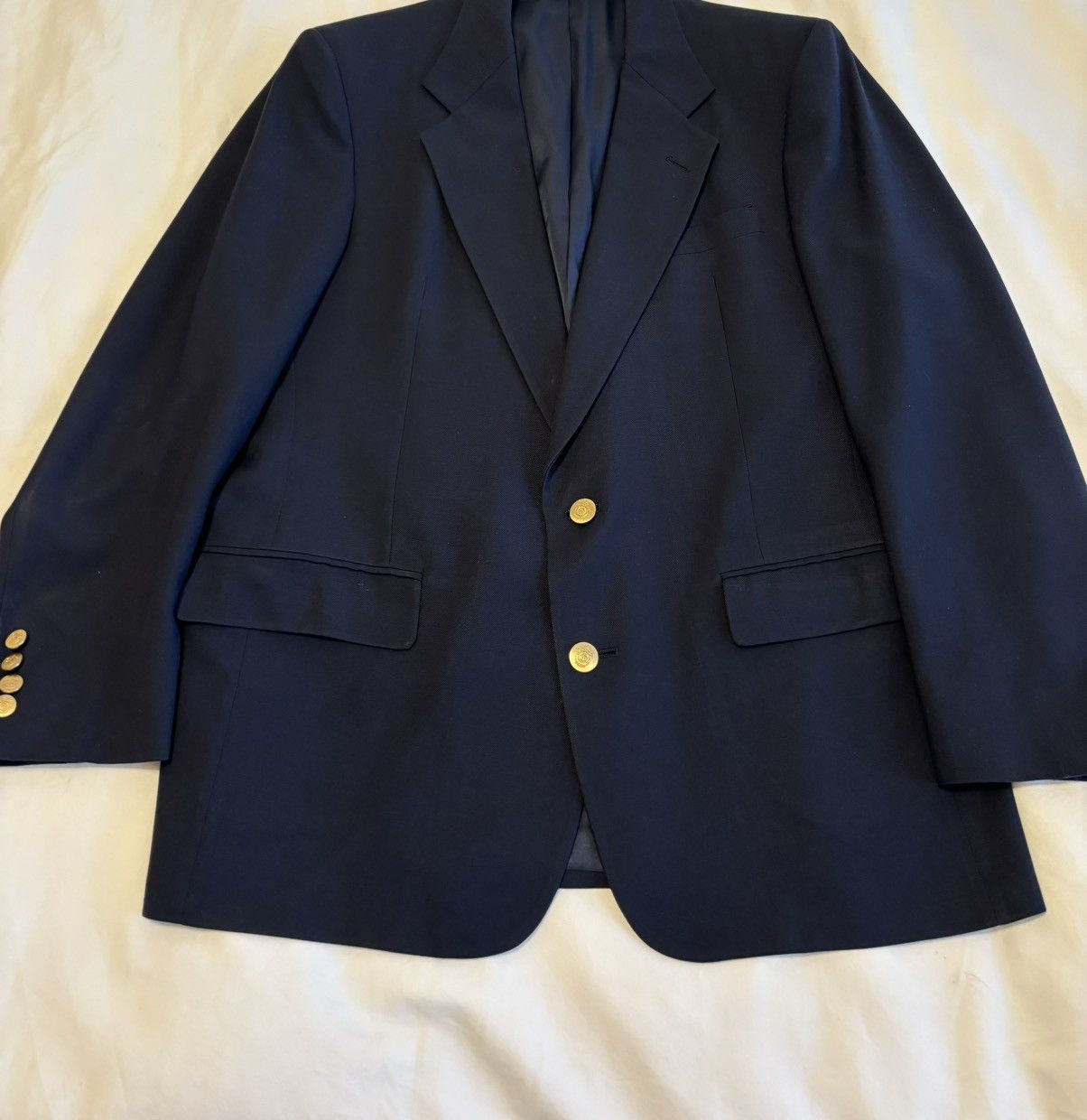 Christian Dior Monsieur × Designer × Vintage Vintage Christian Dior Gold Button Navy Blue Blazer Mens 42R Size 42R - 6 Thumbnail