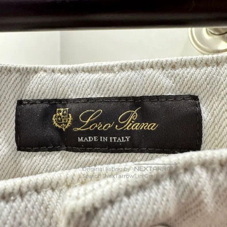 Loro Piana Loro Piana Logo leather patch white denim trousers Size 28" / US 6 / IT 42 - 3 Thumbnail