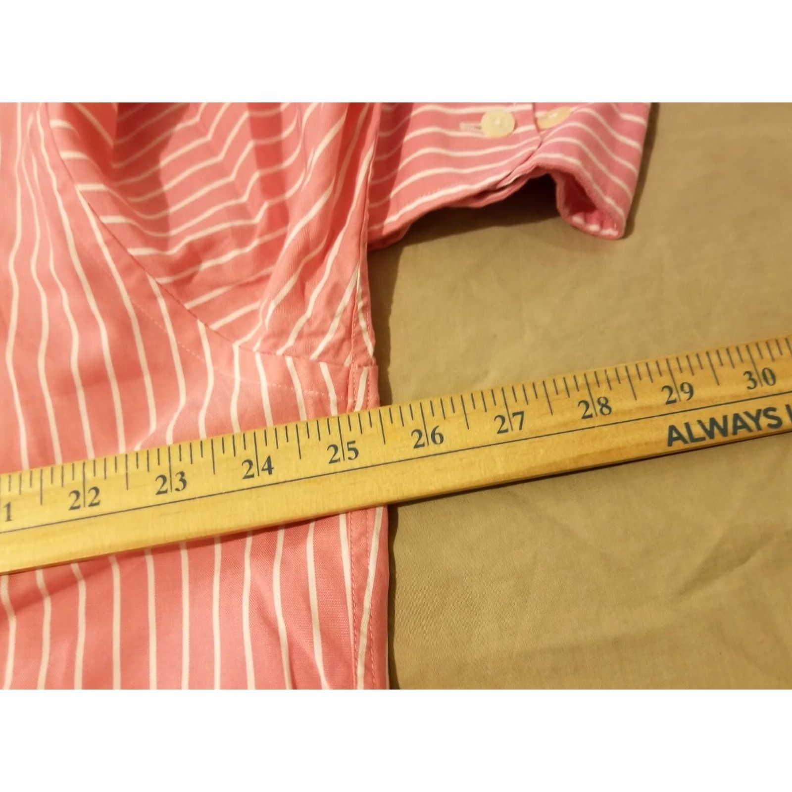 Brooks Brothers Mens Brooks Brothers Dress Shirt Large Pink Button Cotton Size 42R - 4 Thumbnail