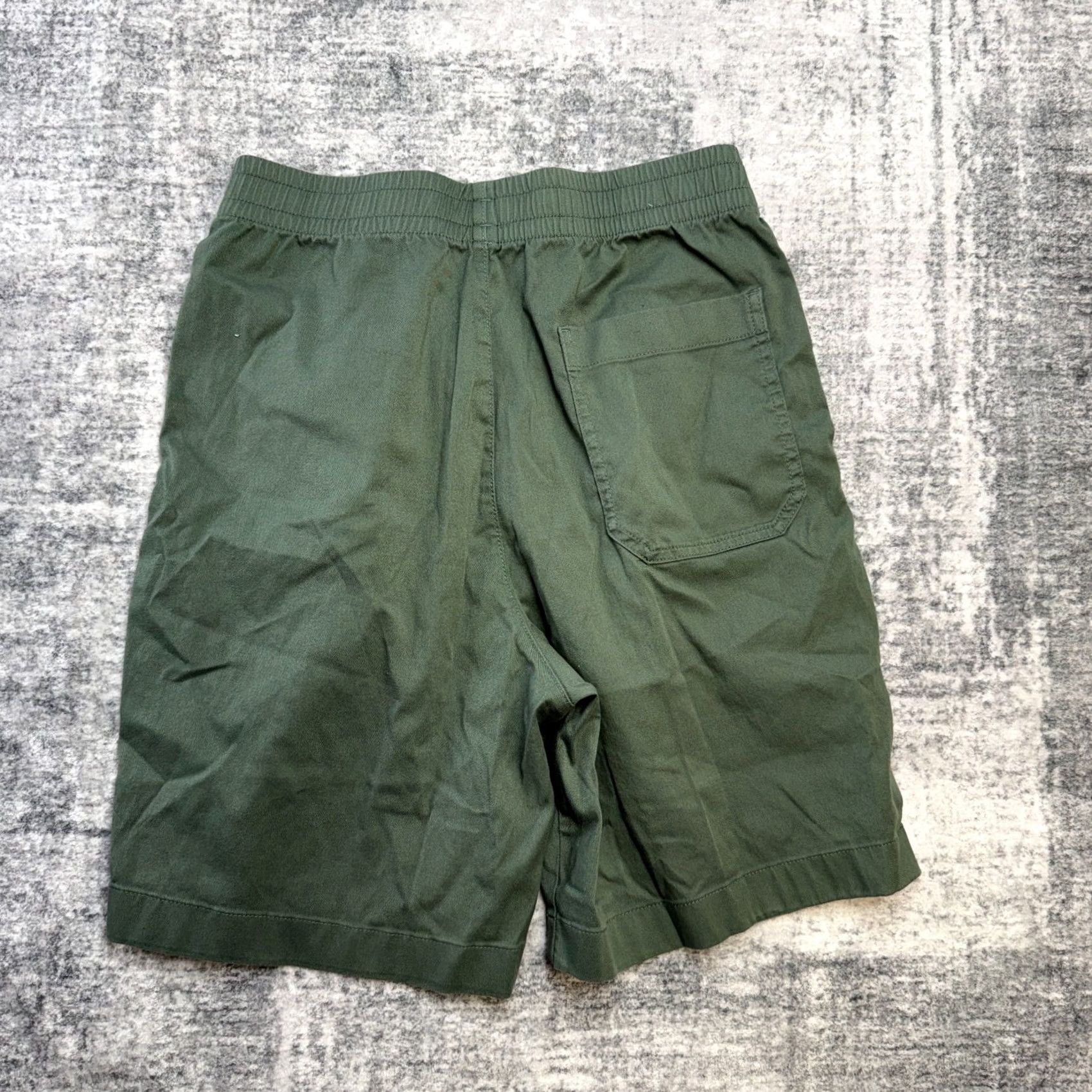 Uniqlo Uniqlo Dry Stretch Easy Shorts Mens M Green Elastic Waist Twill Casual 28x7 Athletic Chino Front Flat Pocket Slash Inseam 7in Size US 31 - 5 Thumbnail