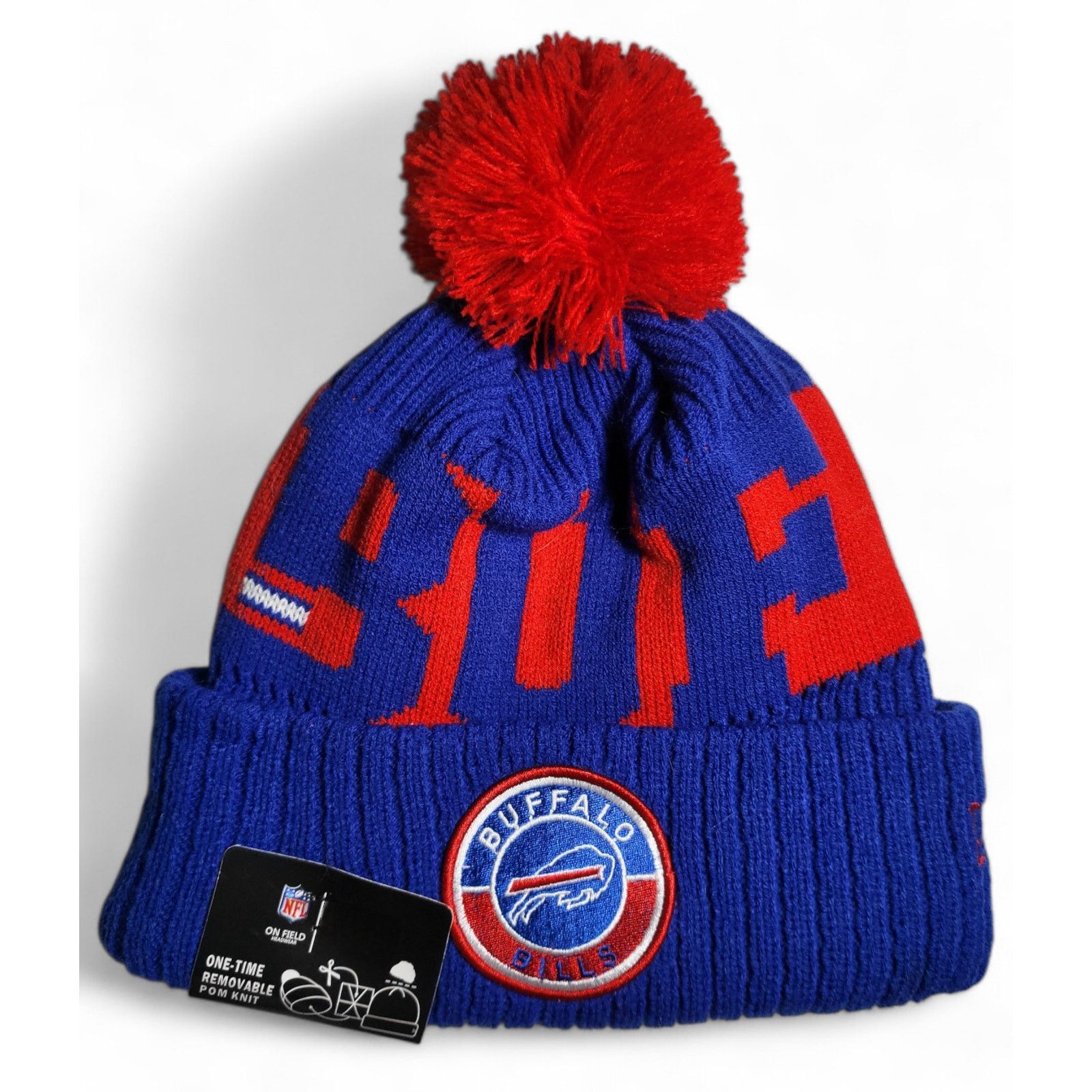 Other NWT Buffalo Bills Pom Knit Beanie Fleece Lining OSFA Unisex Size ONE SIZE - 3 Thumbnail
