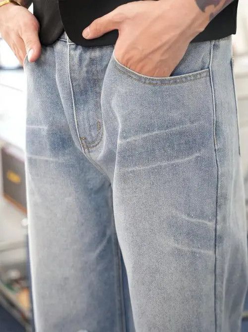 Jean × Vintage Distressed Wide Leg Denim Jeans Ripped VIntage Size US 32 / EU 48 - 3 Thumbnail