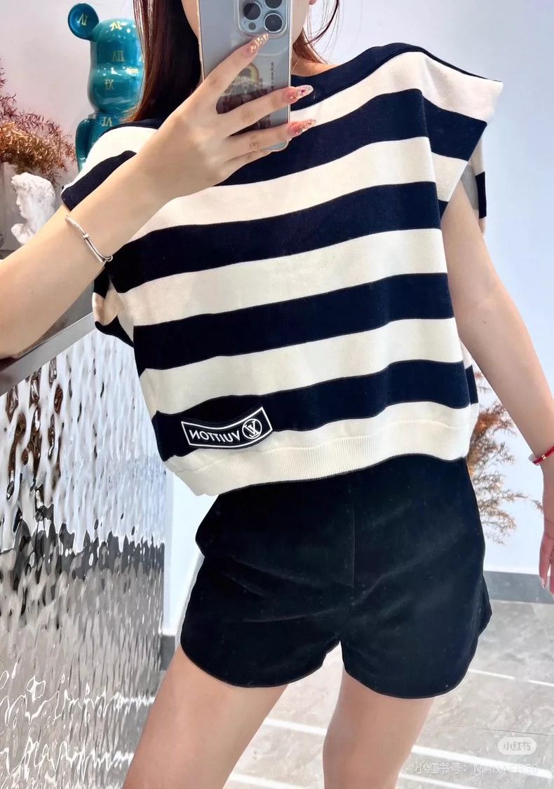 Louis Vuitton LOUIS VUITTON Black and white striped one-shoulder top Slee Size XS / US 0-2 / IT 36-38 - 8 Thumbnail